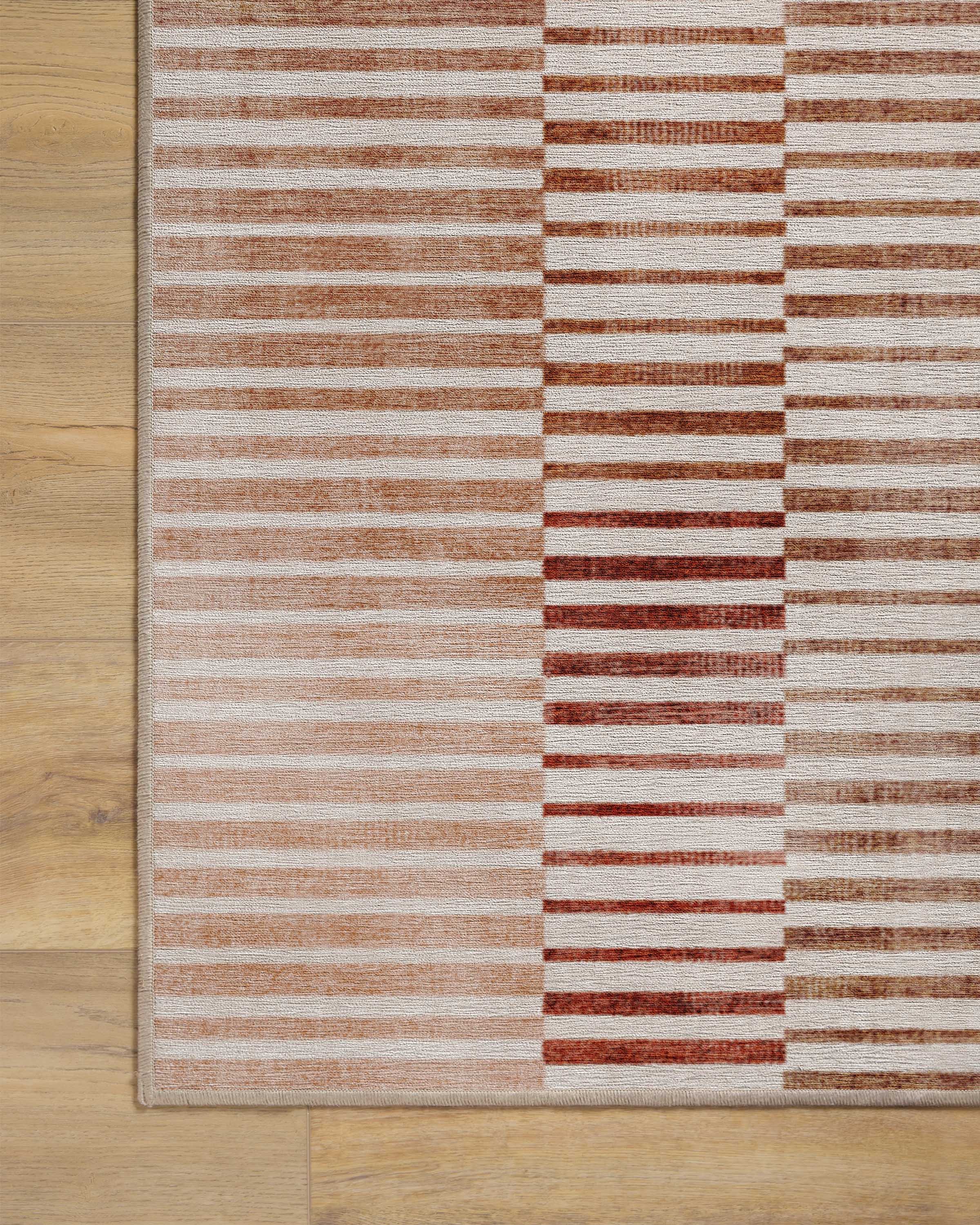 Shadow Stripe Terracotta Flatwoven Rug - Image 14