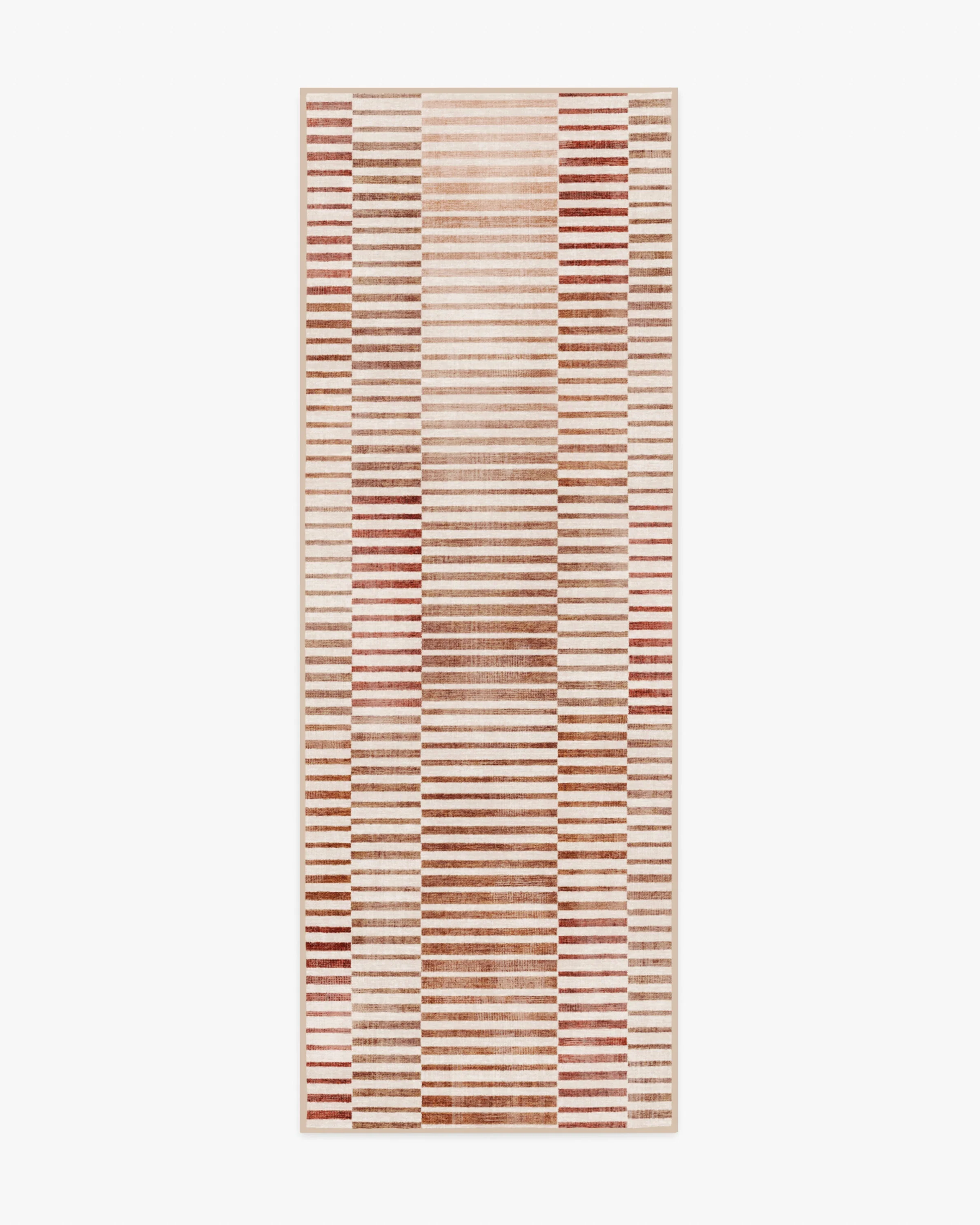 Shadow Stripe Terracotta Flatwoven Rug - Image 3
