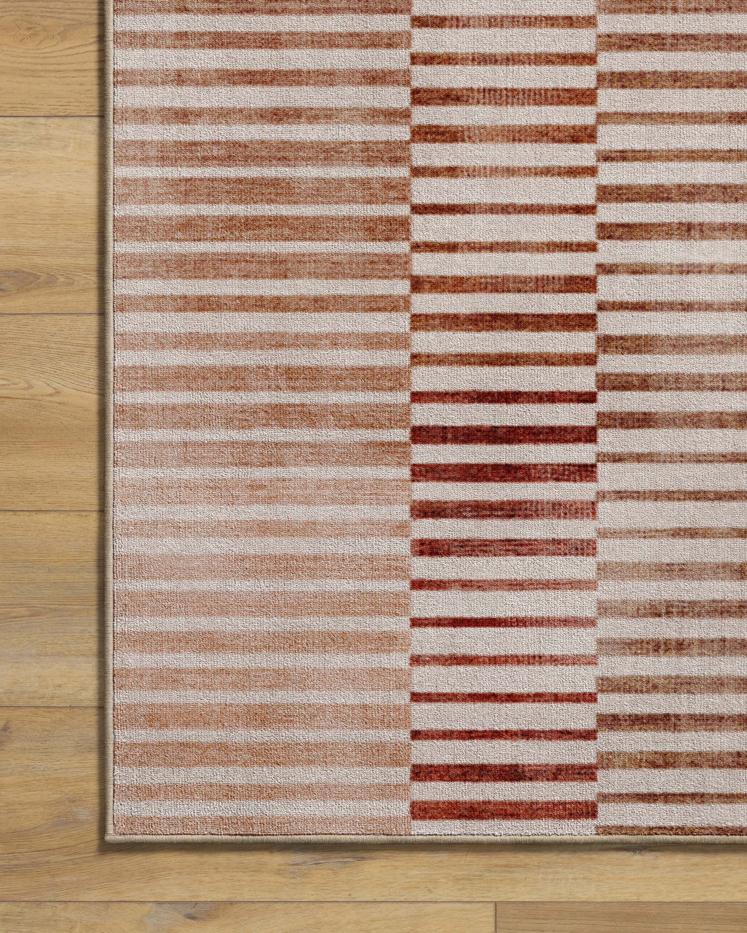 Shadow Stripe Terracotta Rug - Image 11