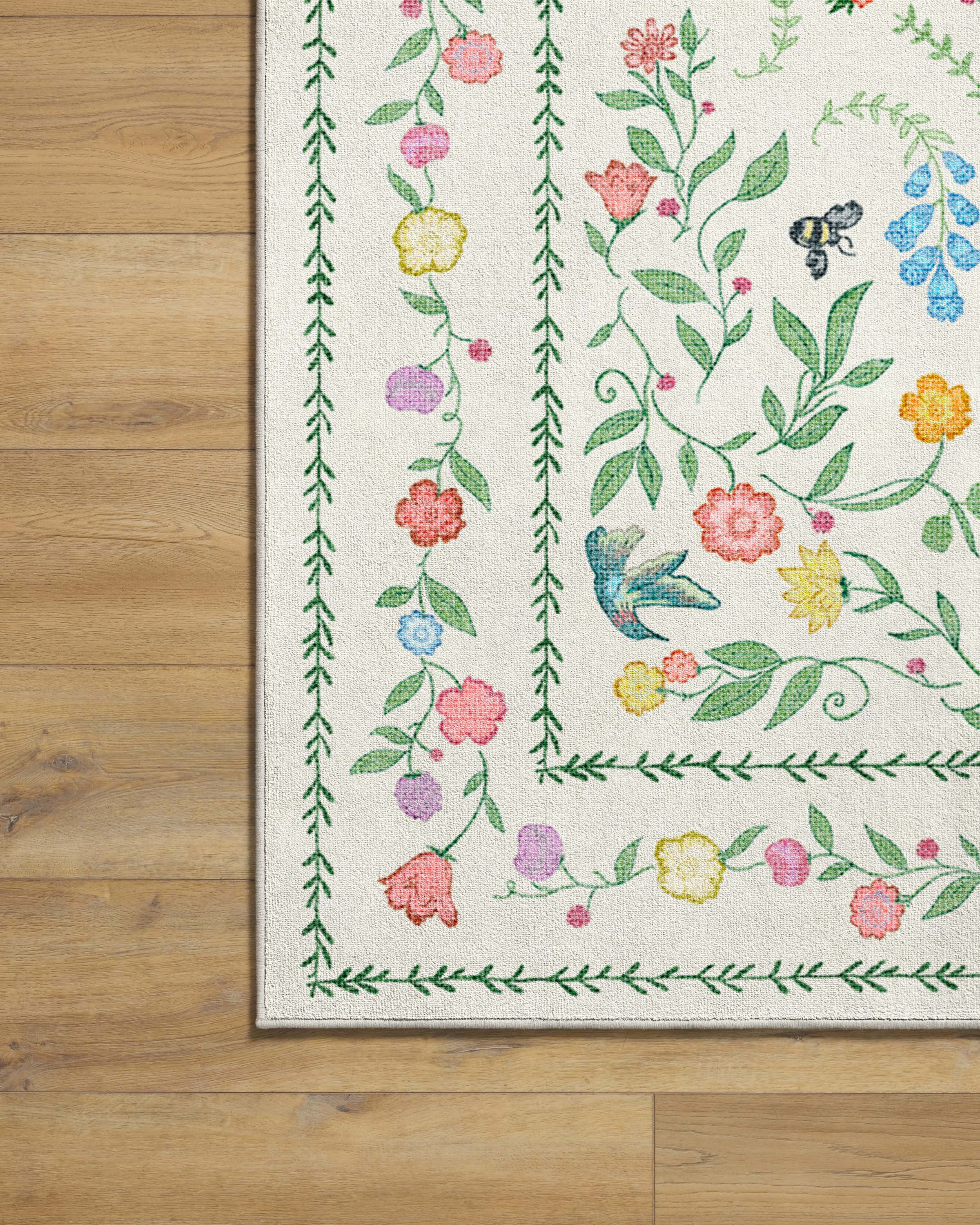 Springtime Lullaby Ivory Multicolor Flatwoven Rug - Image 6