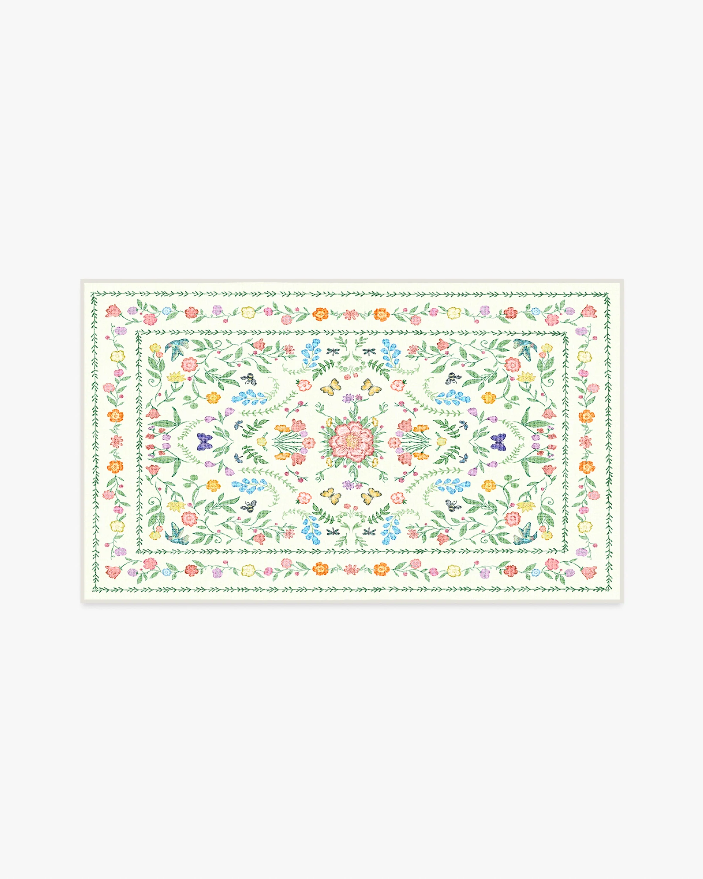 Springtime Lullaby Ivory Multicolor Flatwoven Rug - Image 7
