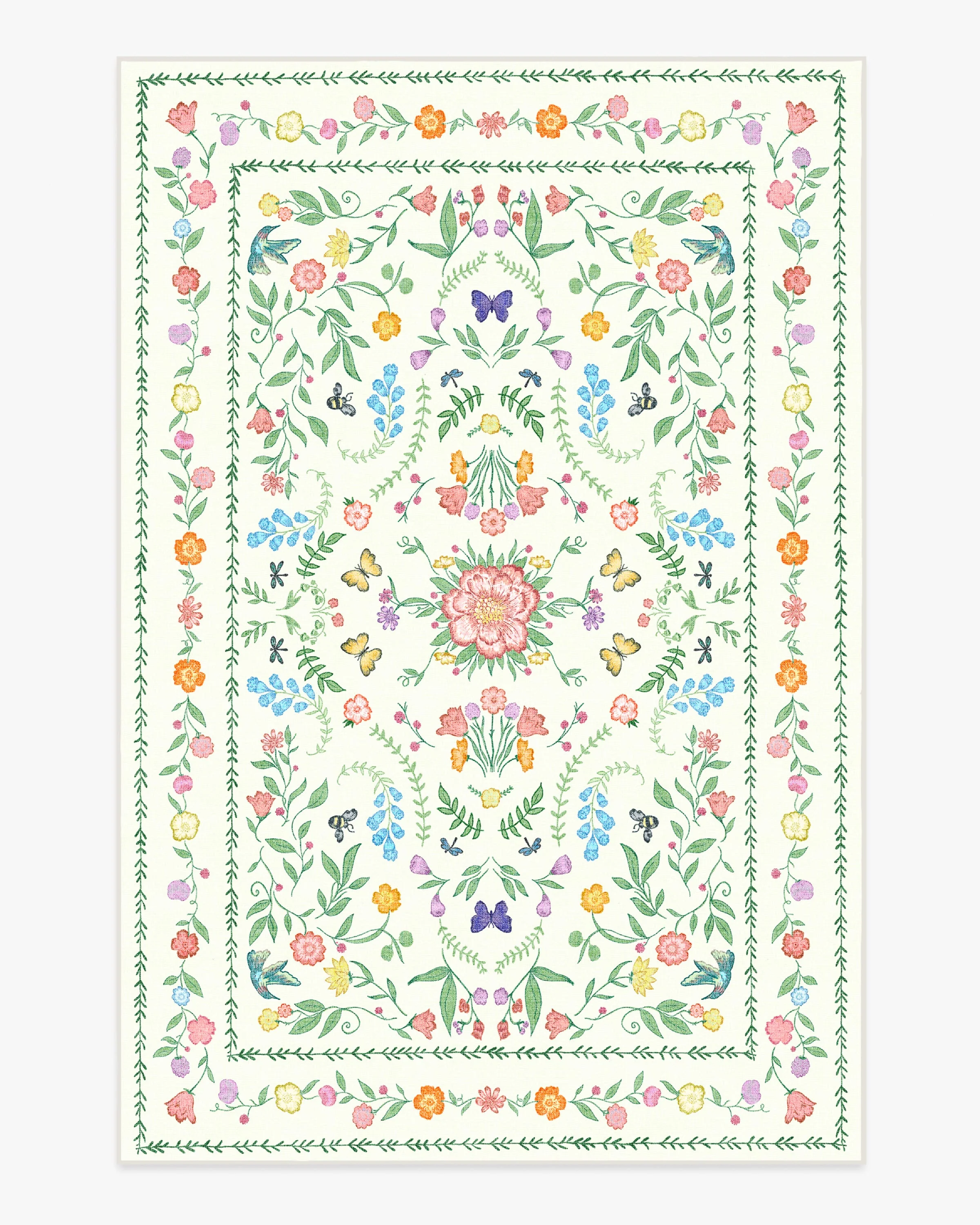 Springtime Lullaby Ivory Multicolor Flatwoven Rug - Image 8