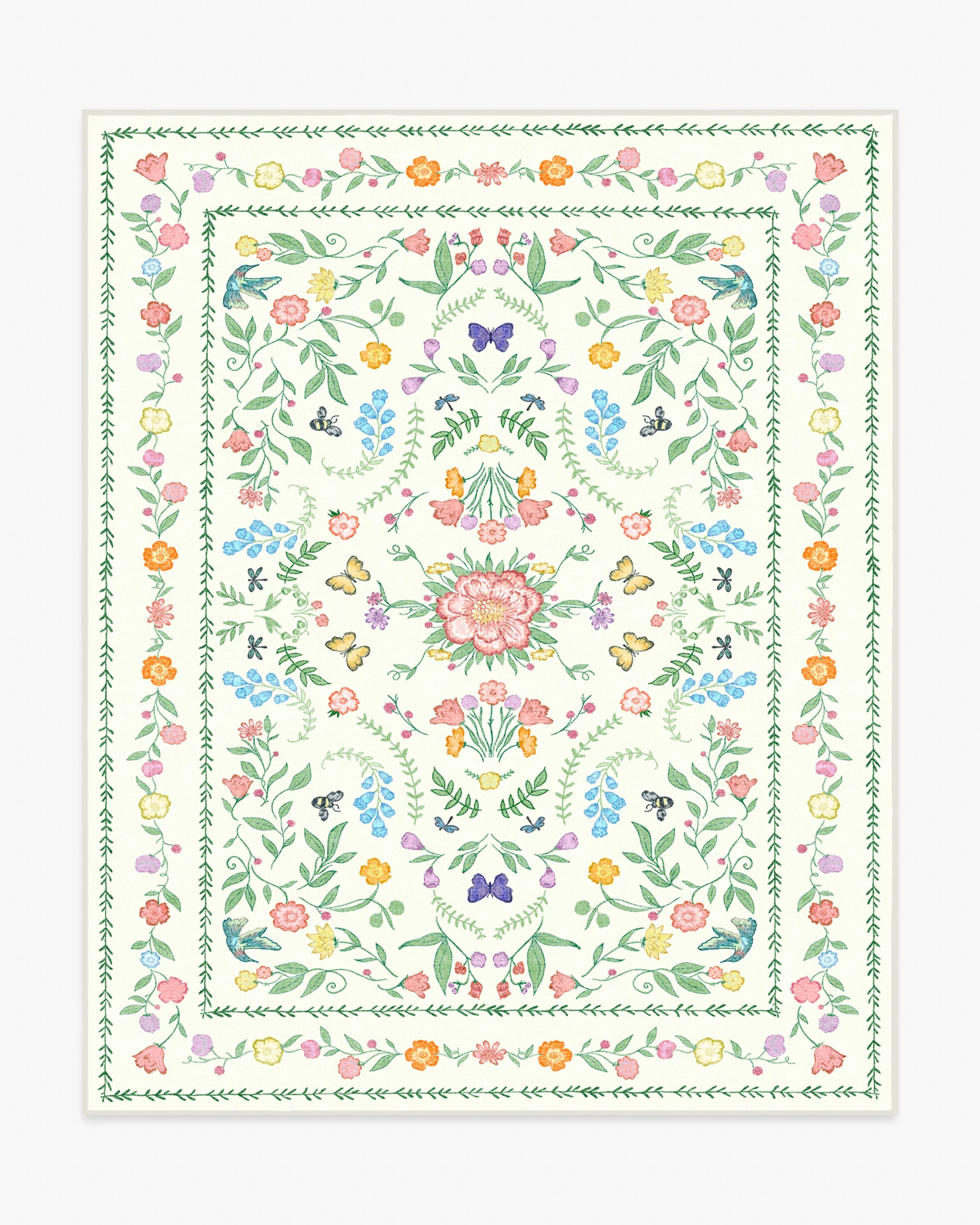 Springtime Lullaby Ivory Multicolor Flatwoven Rug - Image 9