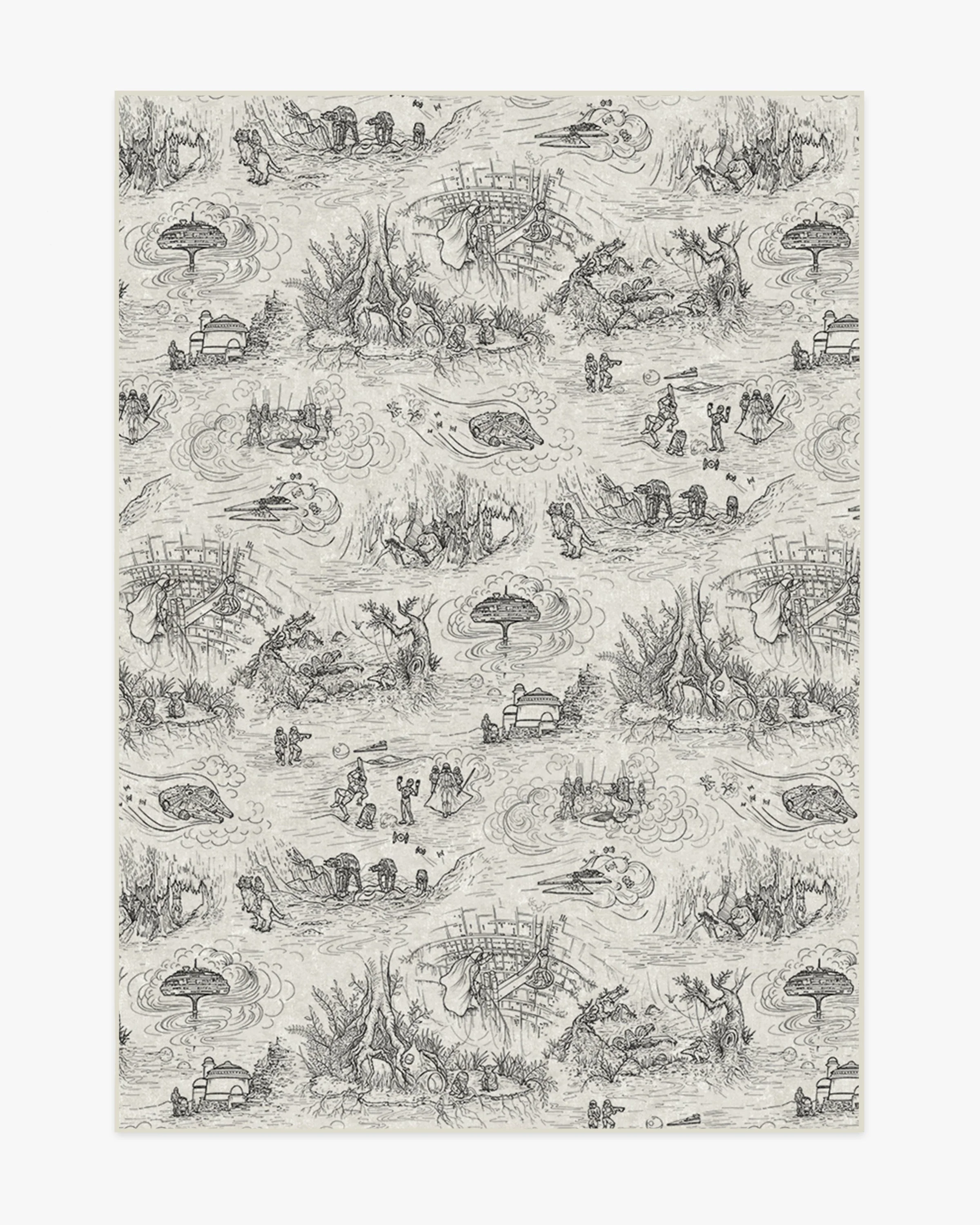 Star Wars Toile White Flatwoven Rug