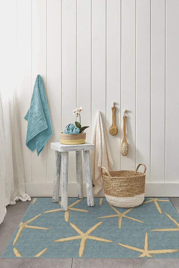 Starfish Pale Blue Flatwoven Rug - Image 6