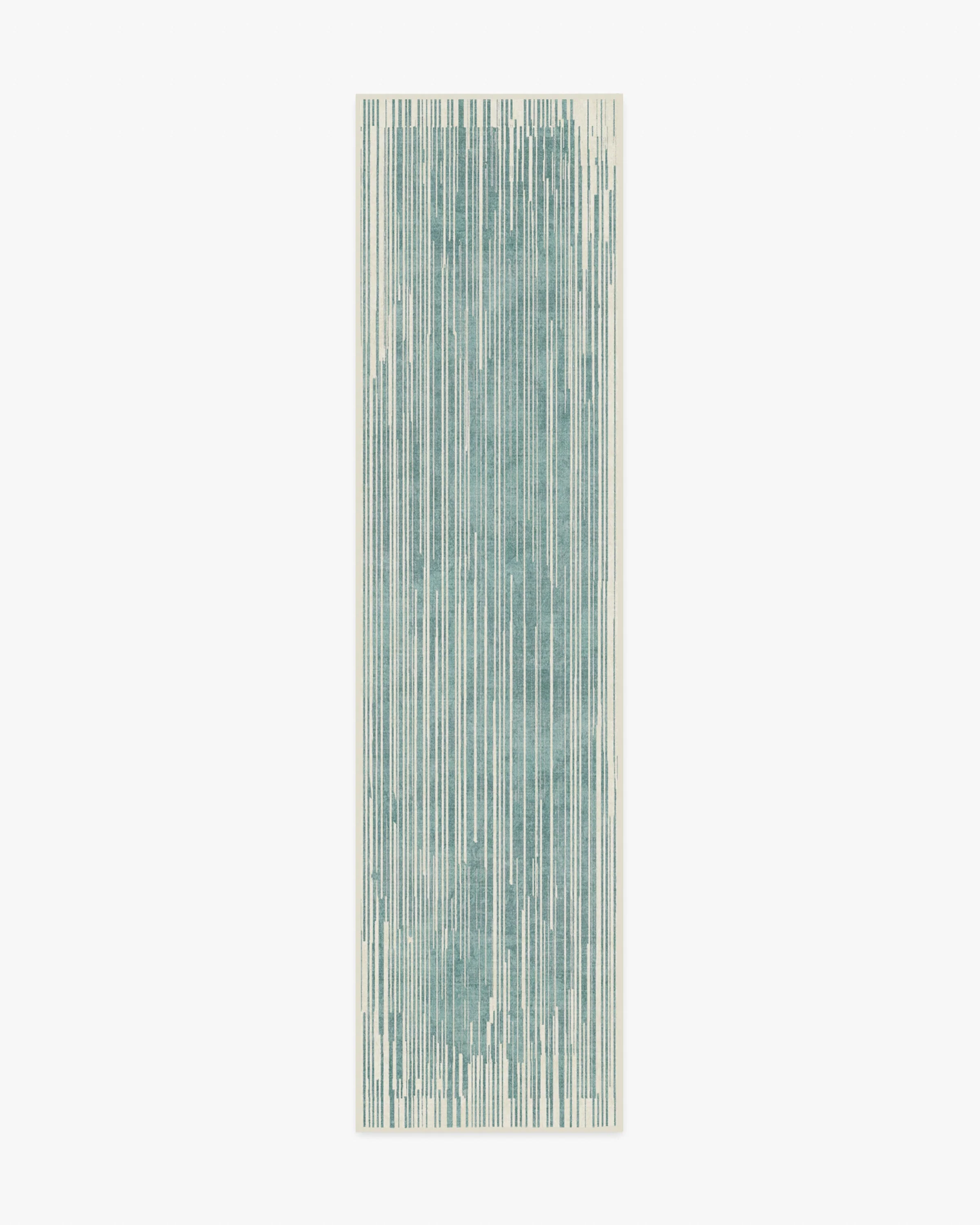 Striated Border Blue Flatwoven Rug - Image 2