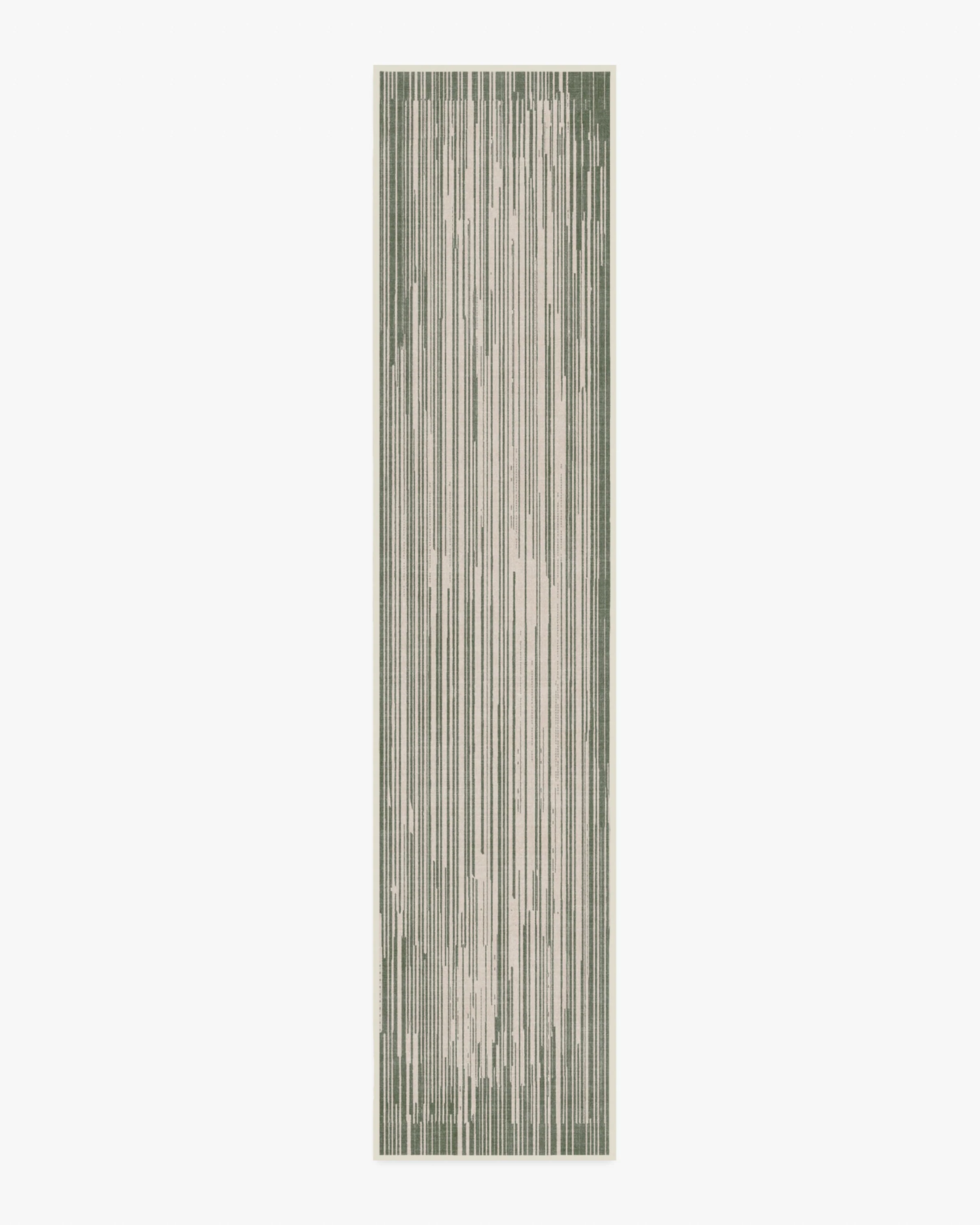 Striated Border Olive Green Flatwoven Rug - Image 5