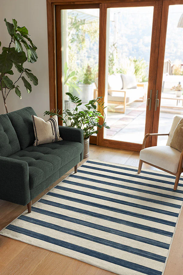 Sumi Sailor Stripe Navy Flatwoven Rug - Image 3