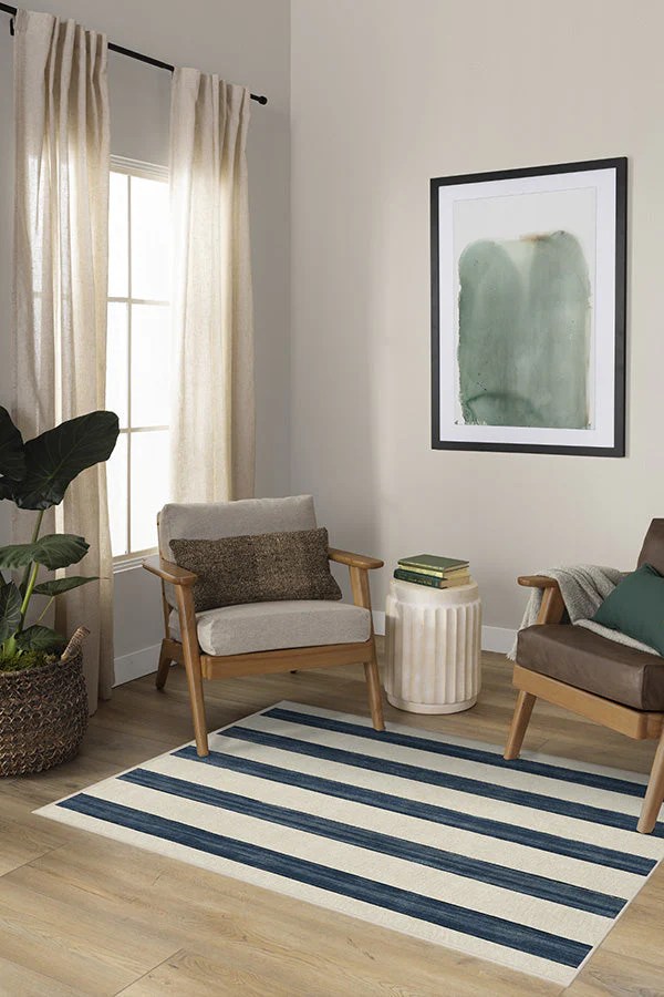 Sumi Sailor Stripe Navy Rug - Image 17