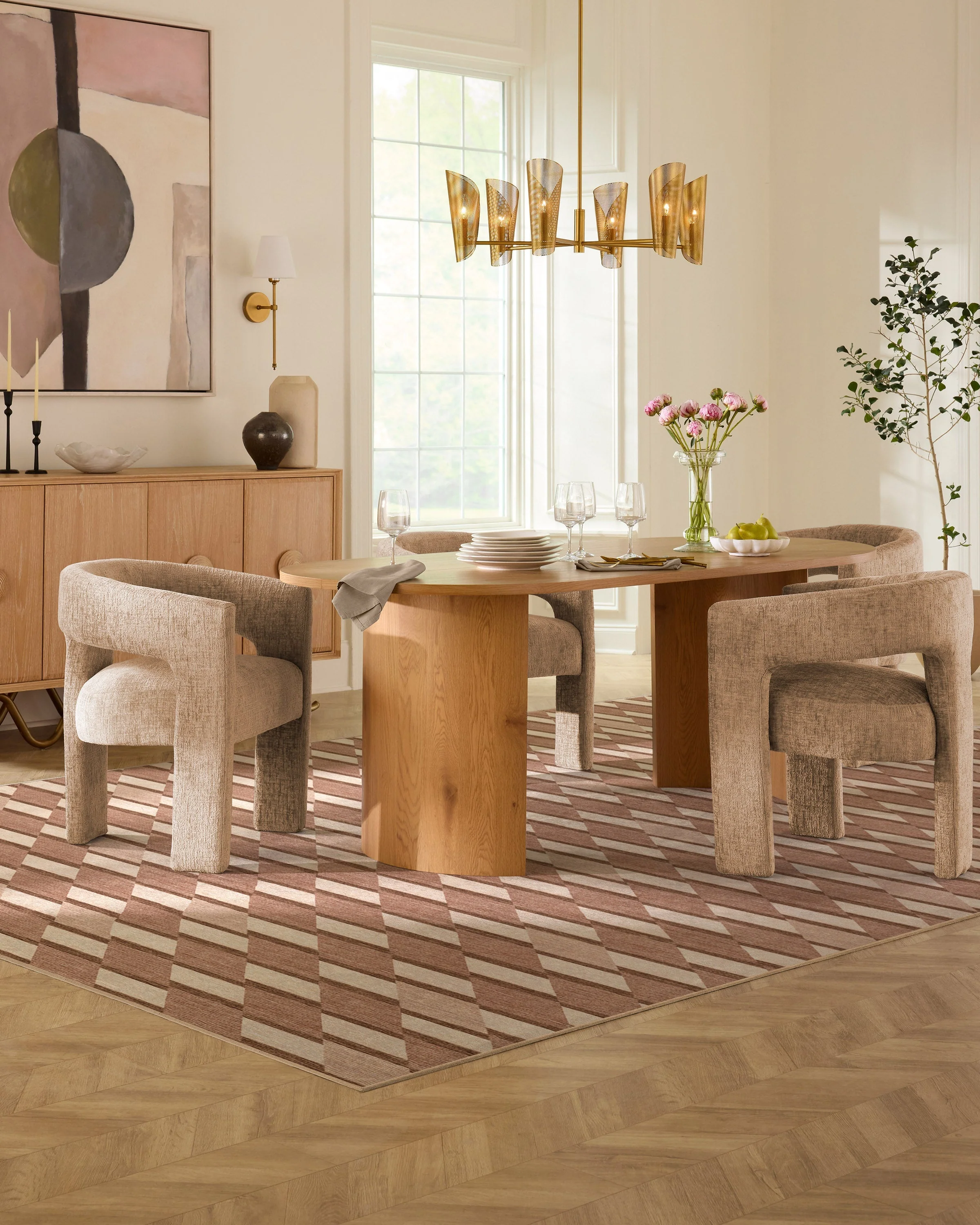 Tess Warm Brown Flatwoven Rug - Image 5