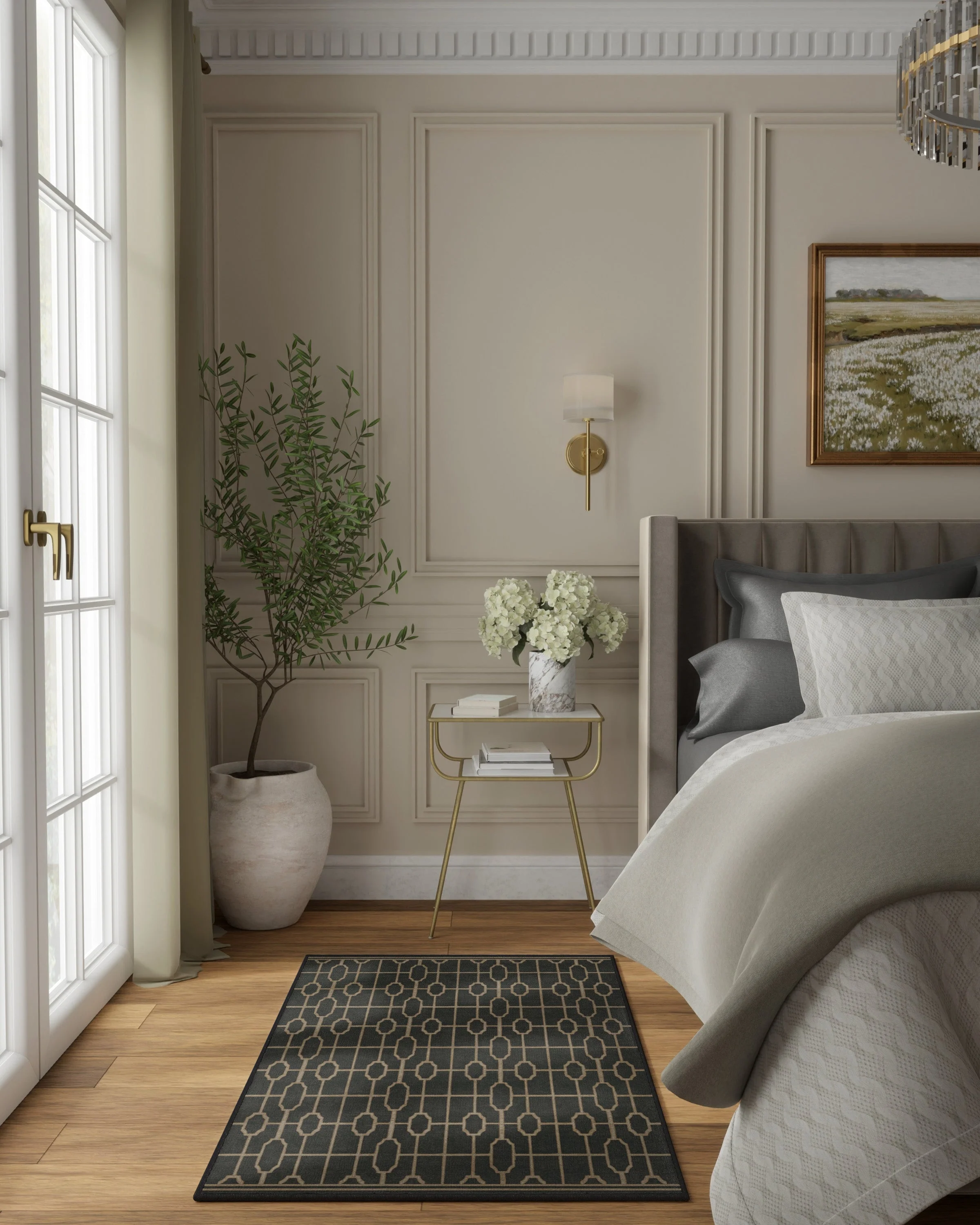 Diana Trellis Black & Gold Flatwoven Rug by The Hiltons - Image 6