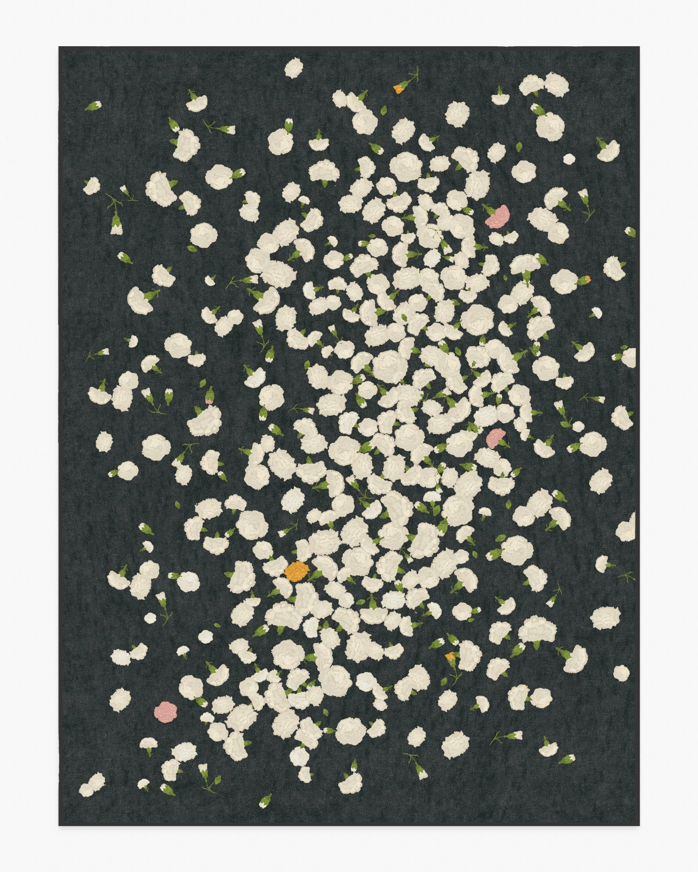 Fluttering Carnations Charcoal & Ivory Rug by The Local Project - Image 6