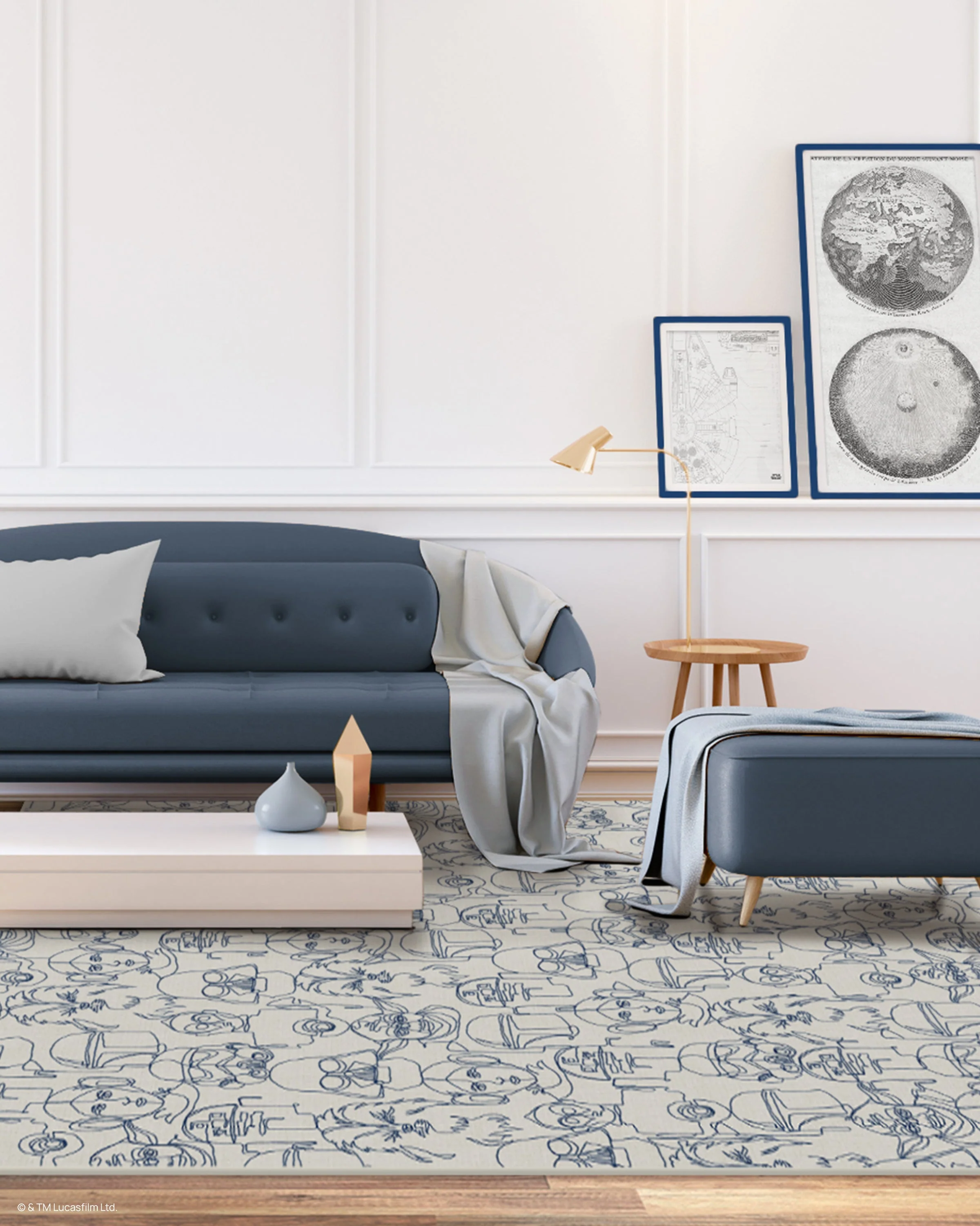The Saga Delft Blue Flatwoven Rug - Image 11