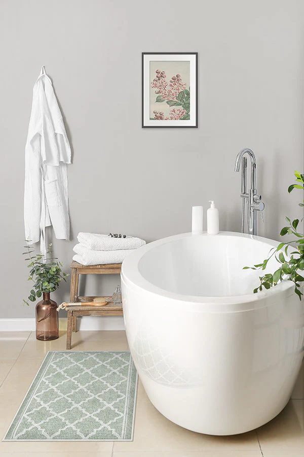 Tria Trellis Sage Green Bath Mat - Image 3