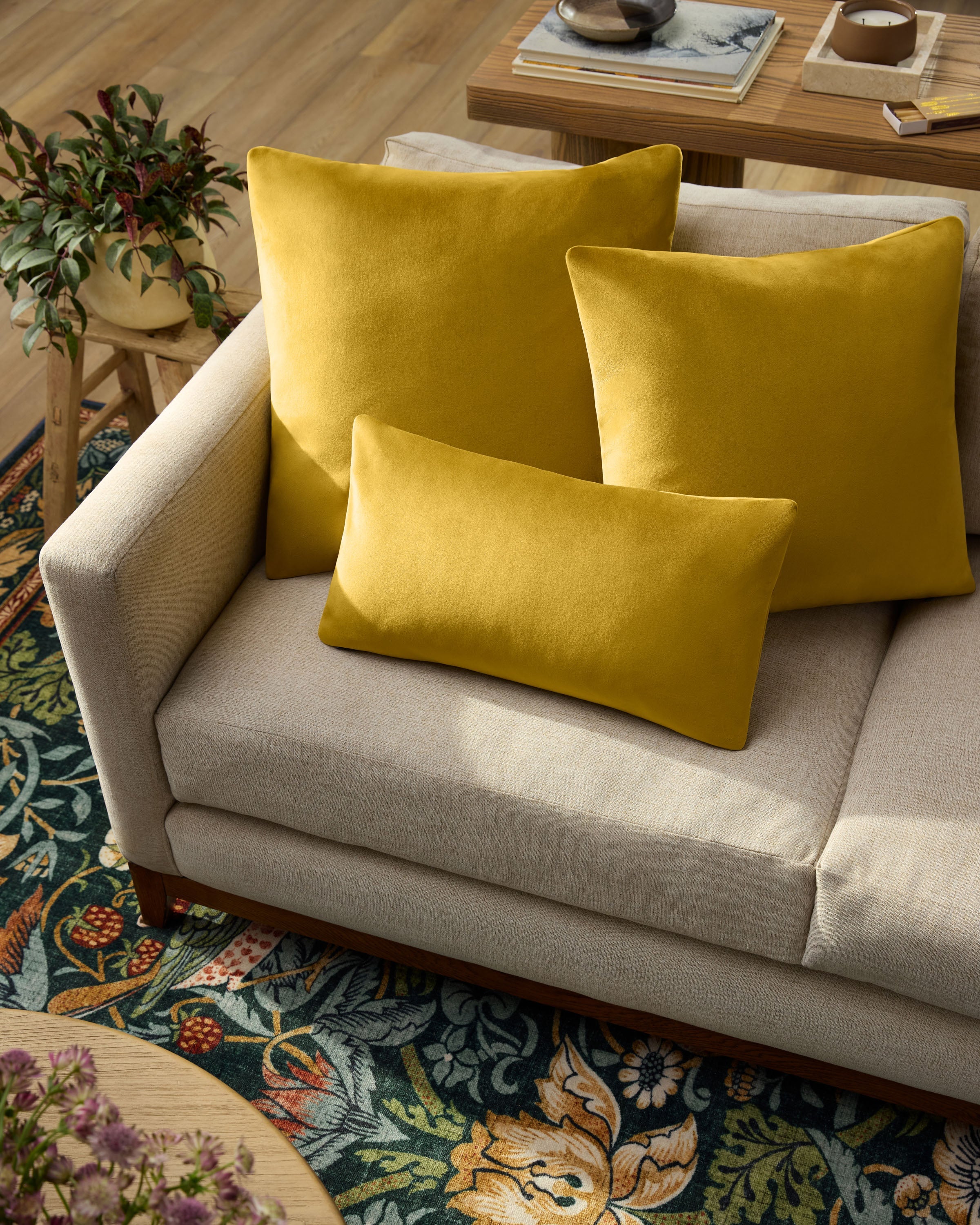 Goldenrod Velvet Throw Pillow - Image 6