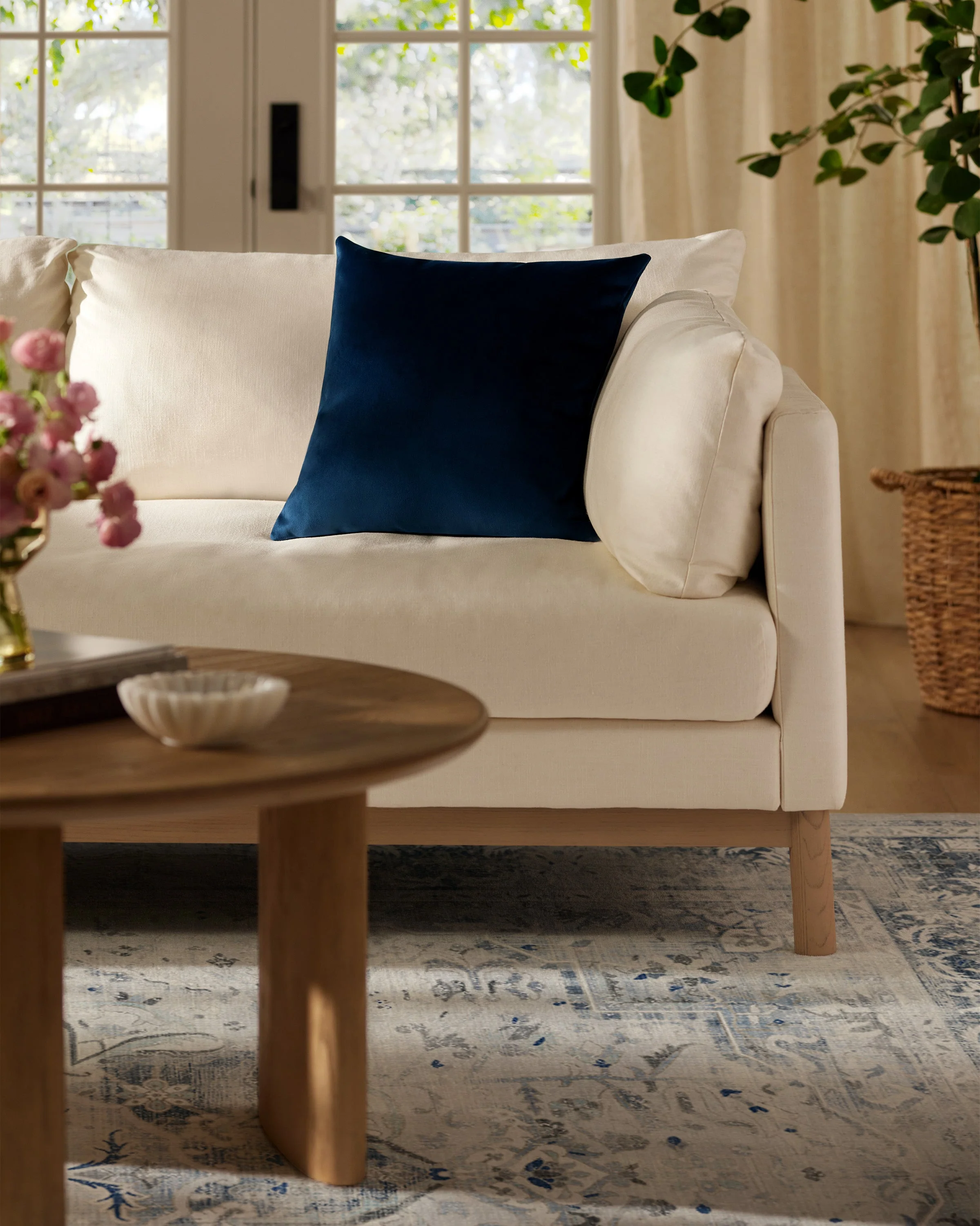 Midnight Blue Velvet Throw Pillow - Image 4