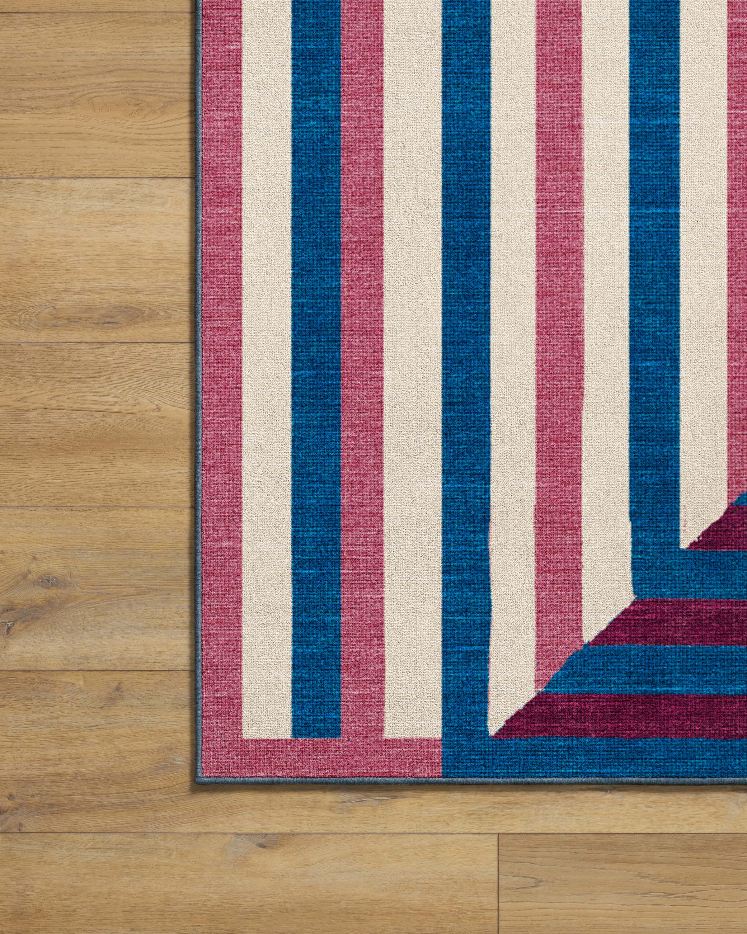 Venn Pink & Blue Flatwoven Rug - Image 7