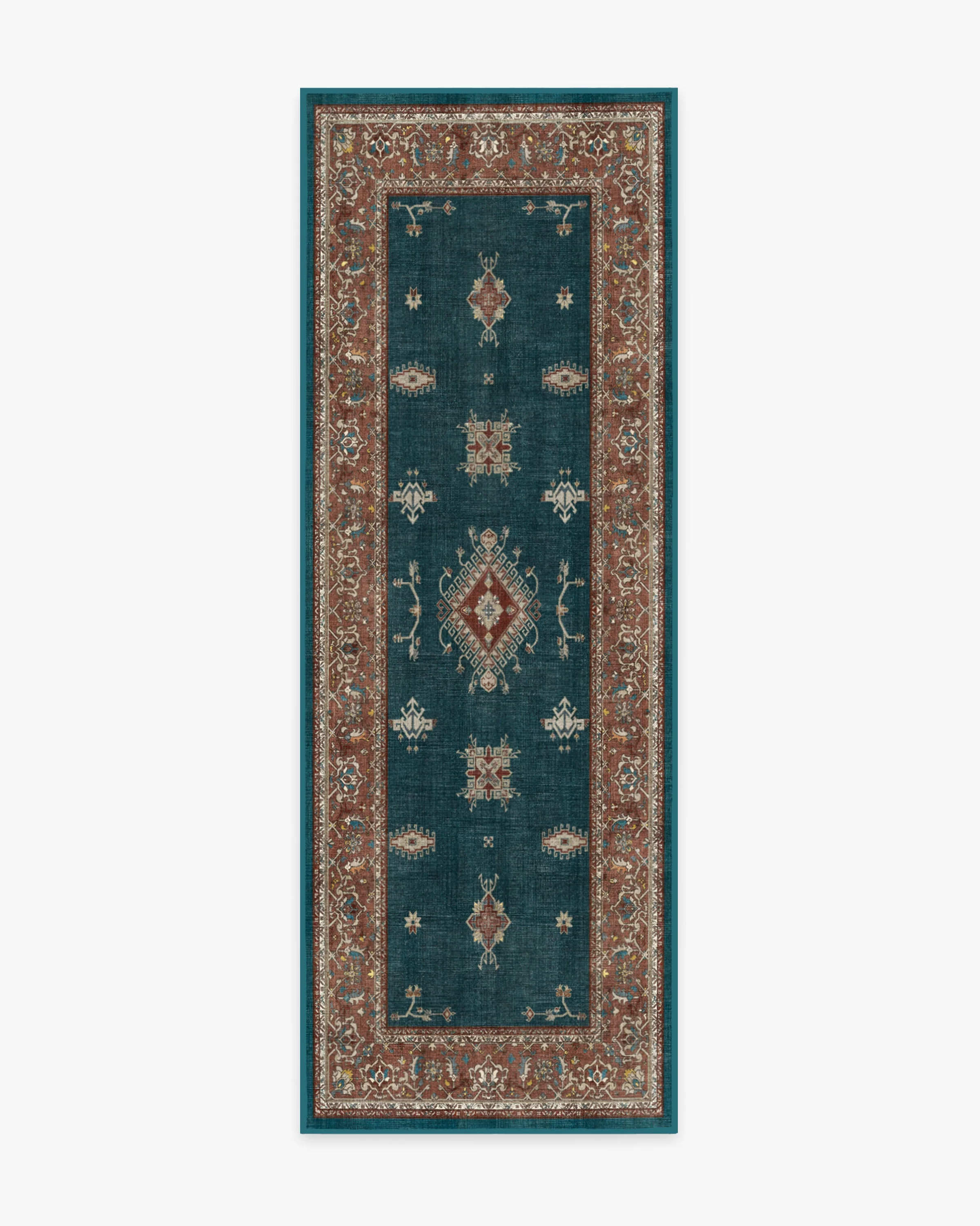 Verena Teal Blue Flatwoven Rug - Image 10