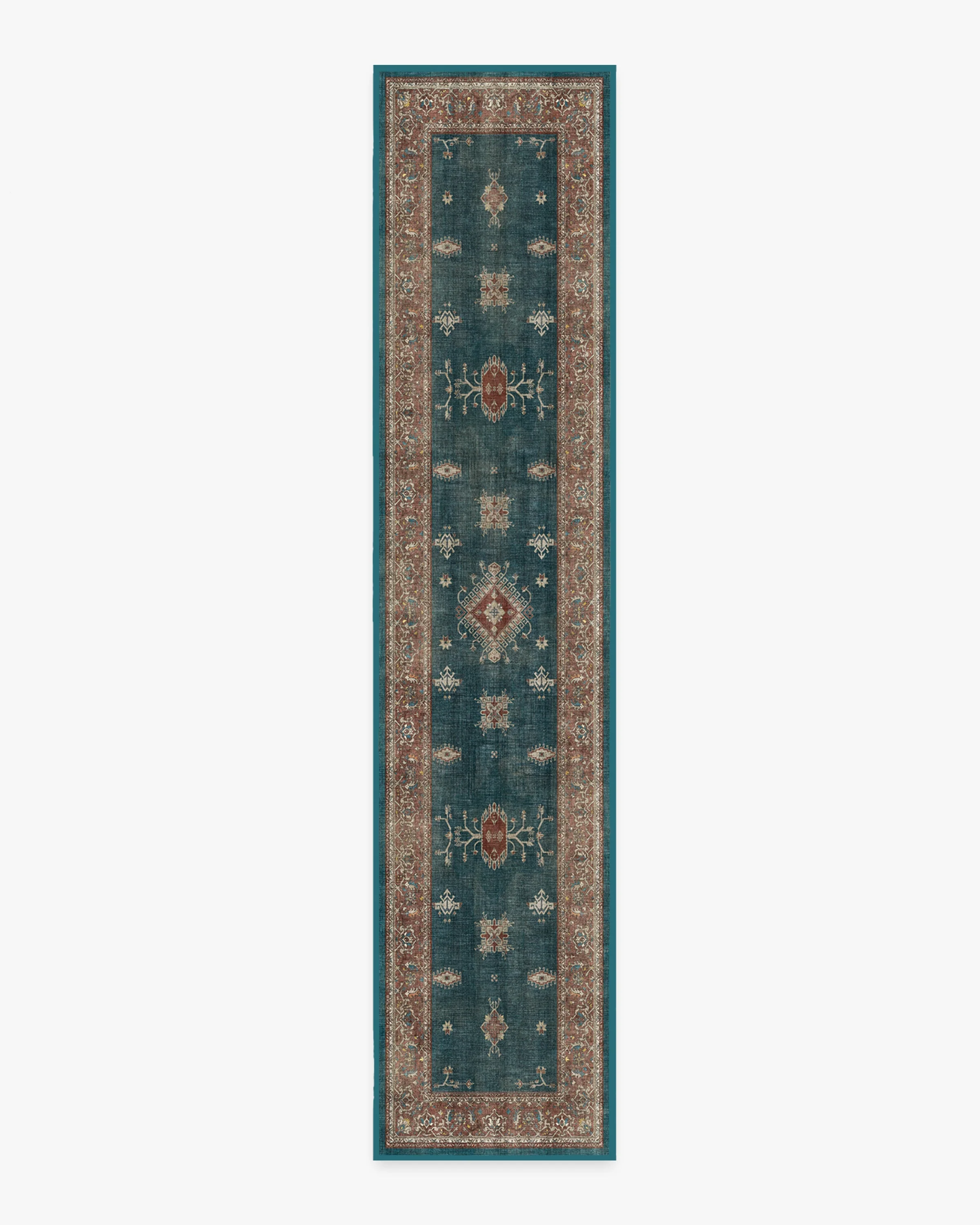 Verena Teal Blue Flatwoven Rug - Image 12