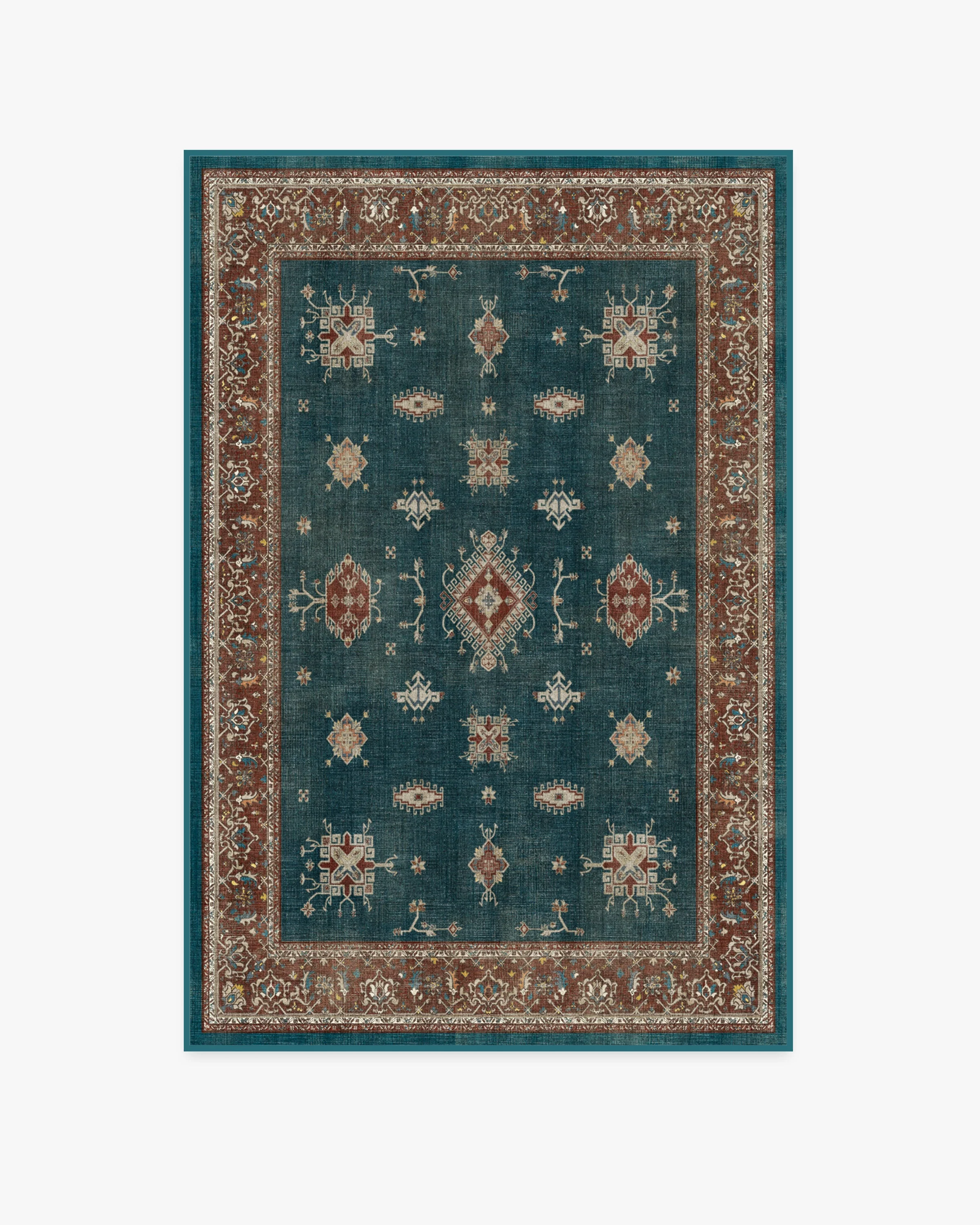 Verena Teal Blue Flatwoven Rug - Image 14