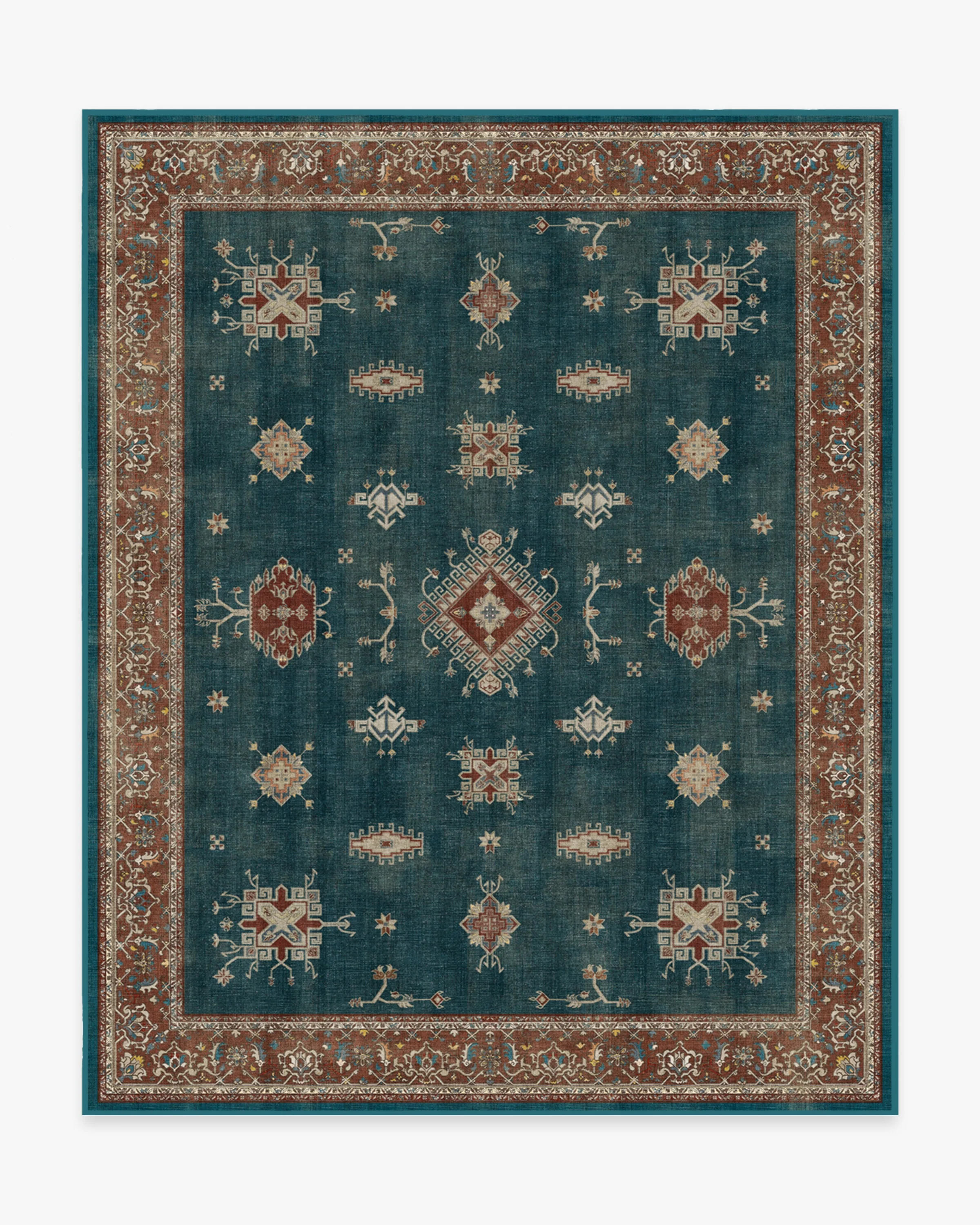 Verena Teal Blue Flatwoven Rug - Image 16