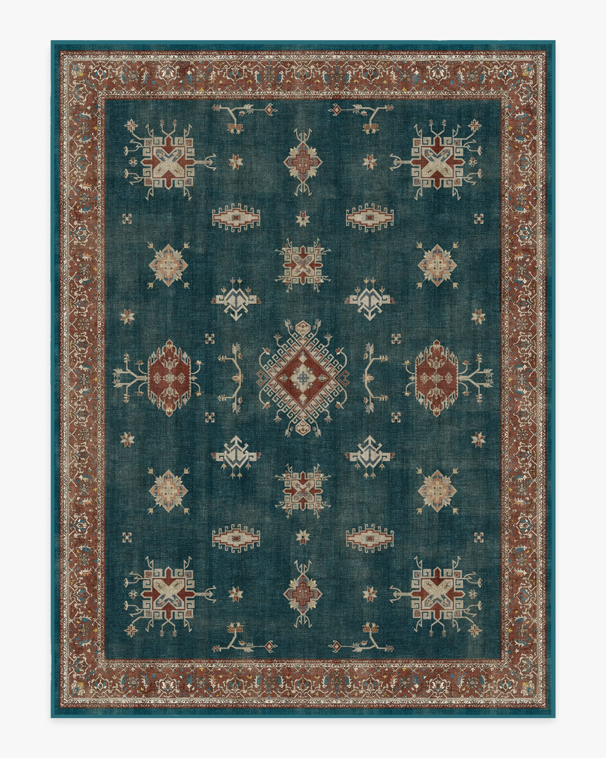 Verena Teal Blue Flatwoven Rug - Image 17