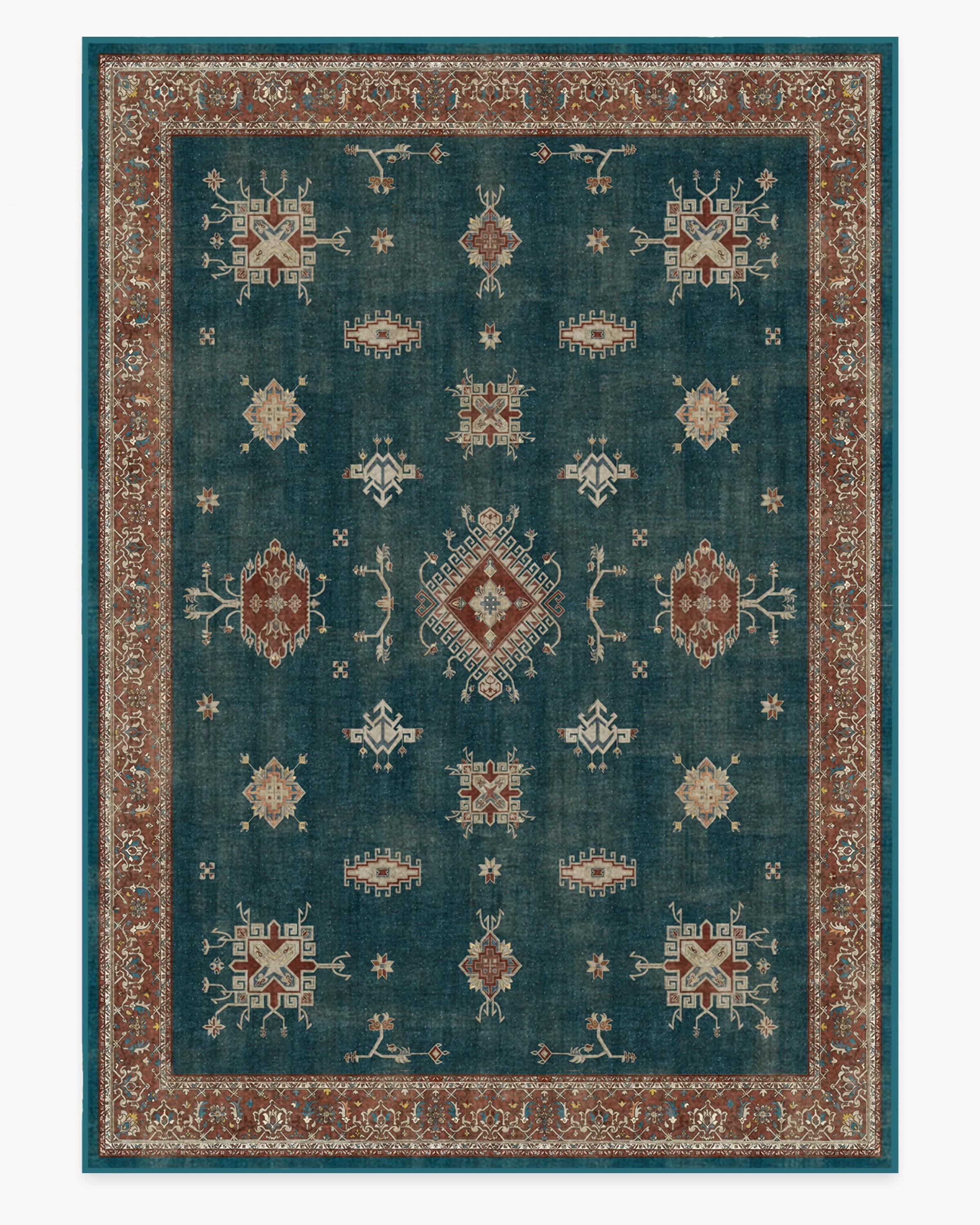 Verena Teal Blue Flatwoven Rug - Image 18