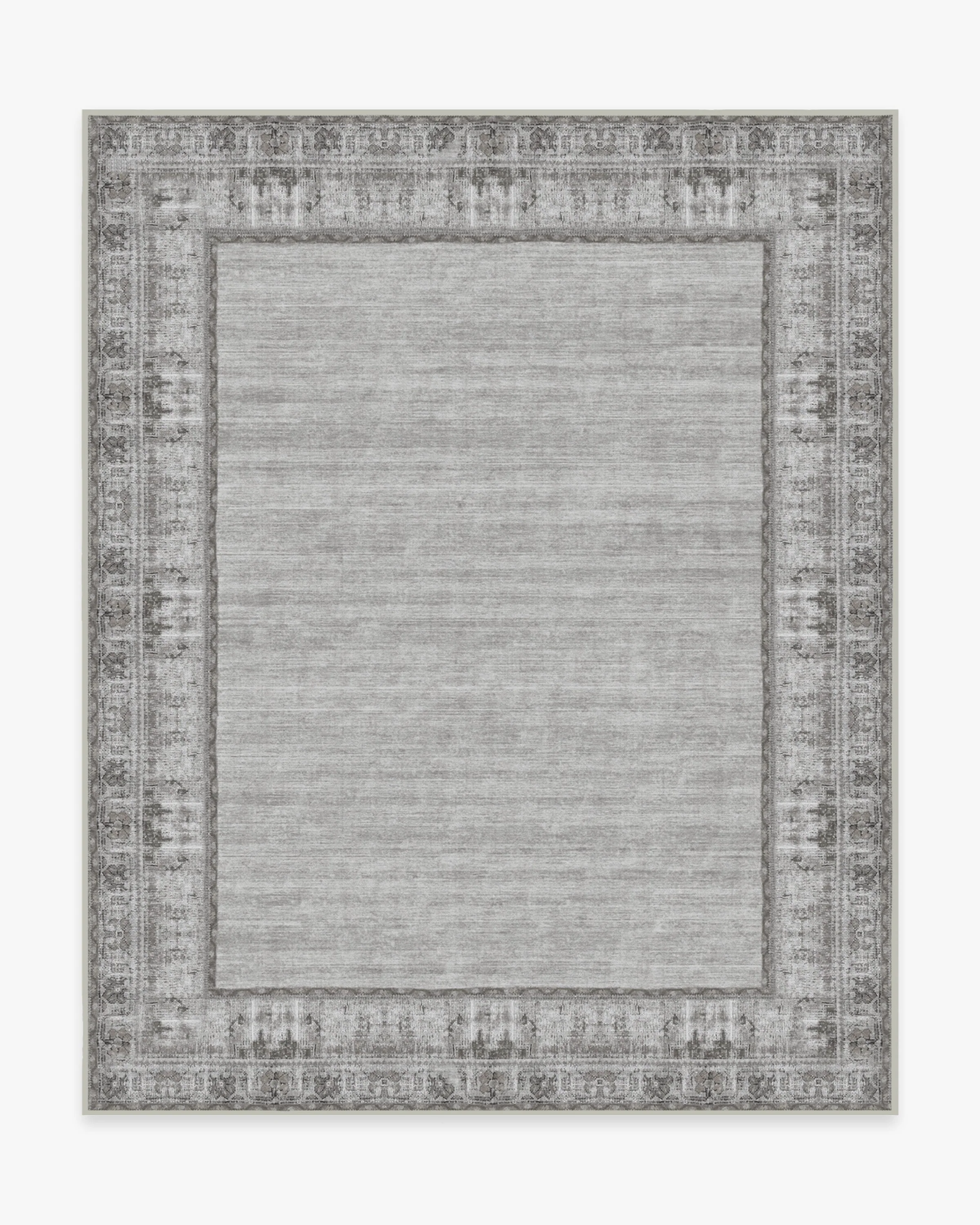 Vintage Daisy Bordered Grey Flatwoven Rug - Image 16