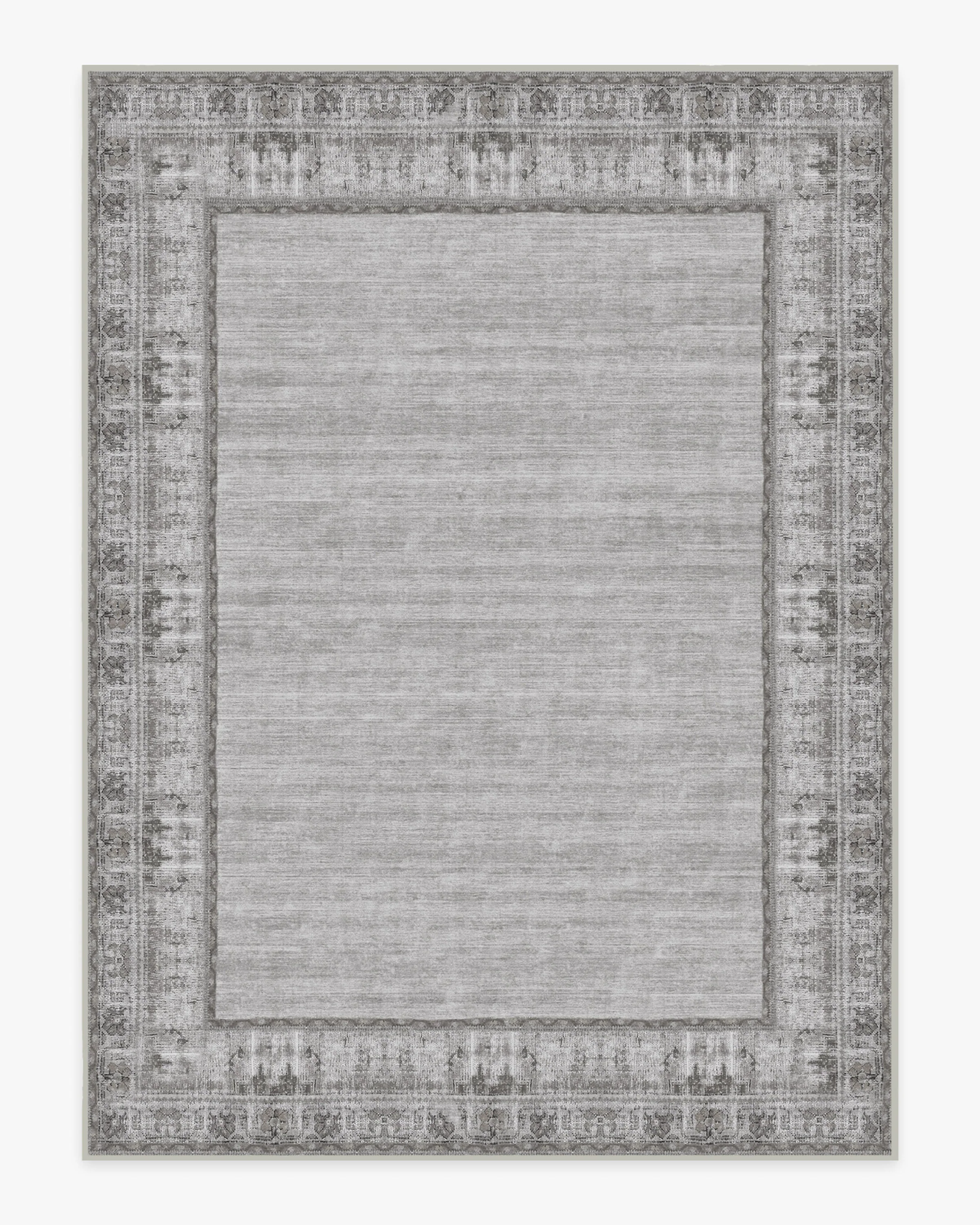 Vintage Daisy Bordered Grey Flatwoven Rug - Image 17