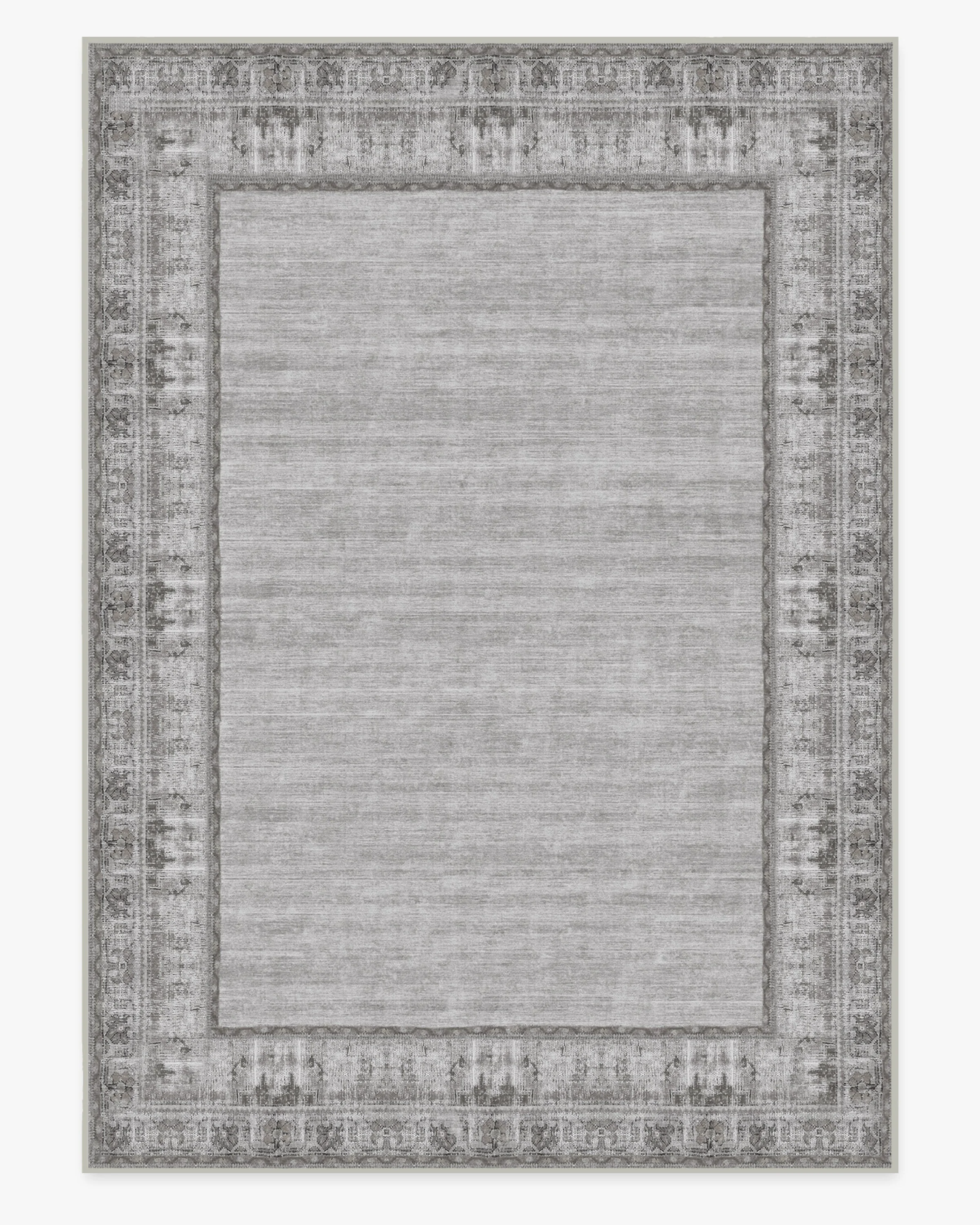 Vintage Daisy Bordered Grey Flatwoven Rug - Image 18