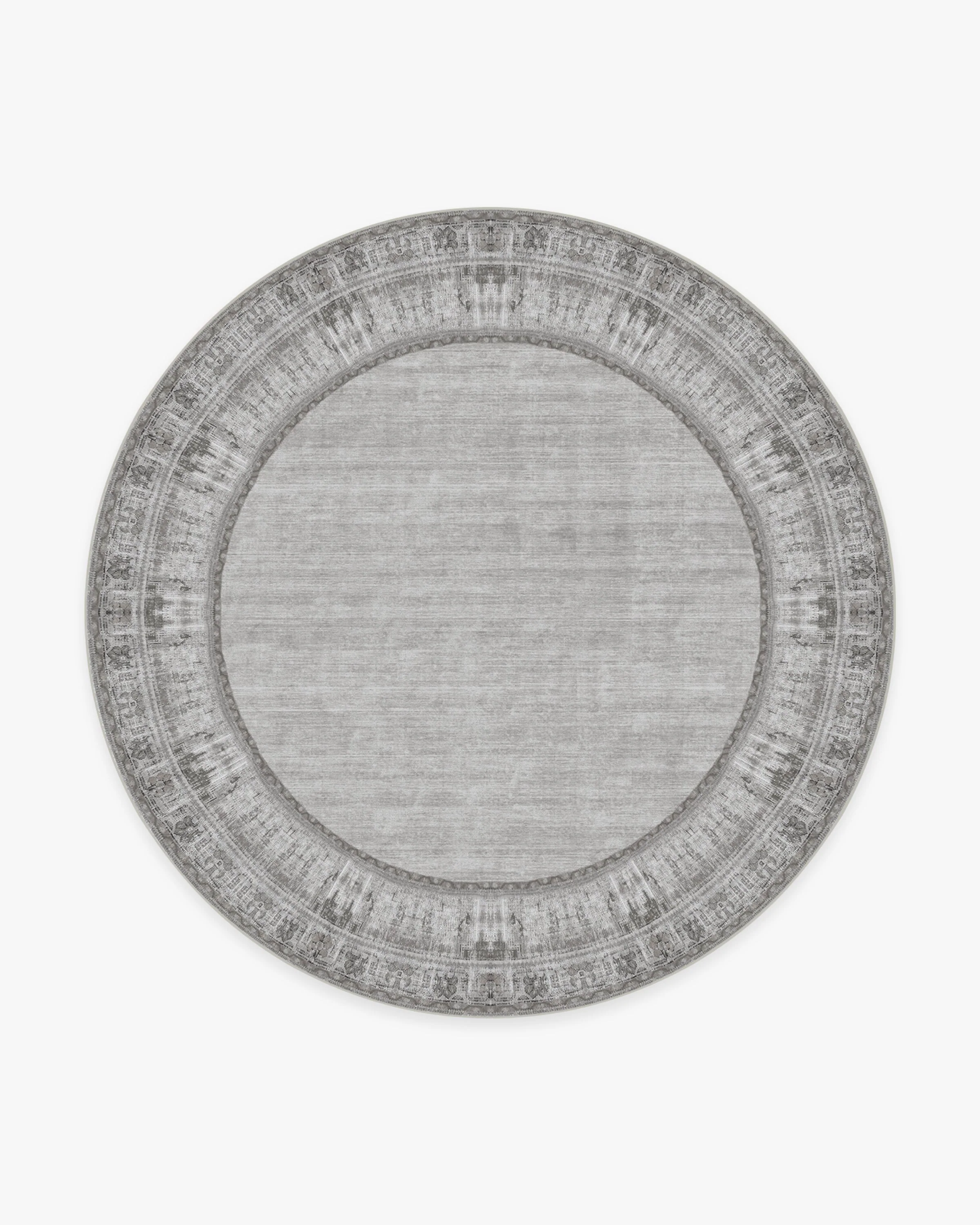 Vintage Daisy Bordered Grey Flatwoven Rug - Image 20