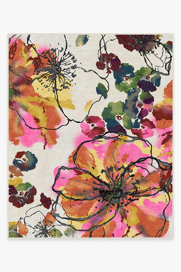 Watercolour Floral Multicolour Flatwoven Rug - Image 15