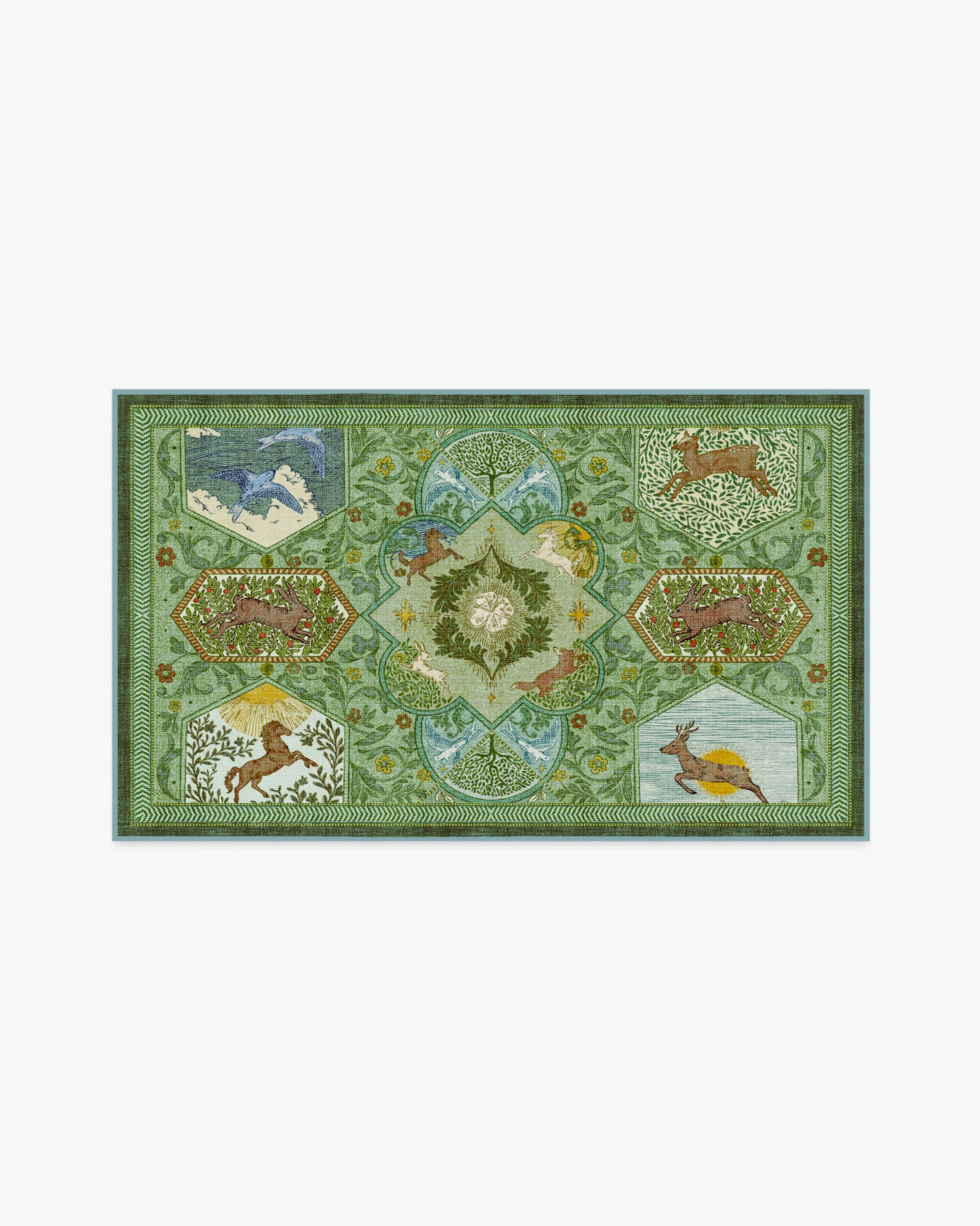 Woodland Wanderer Green Rug - Image 7