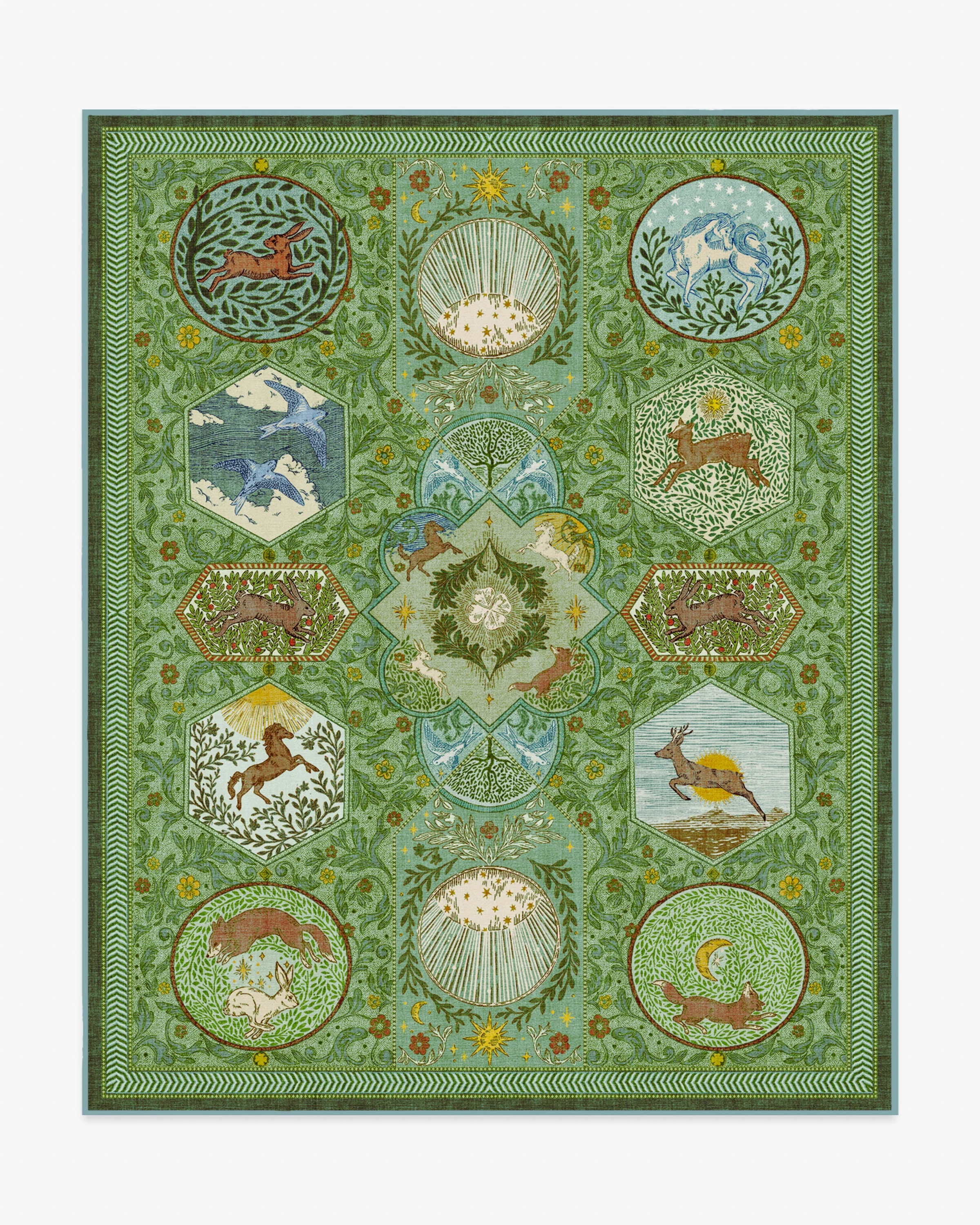 Woodland Wanderer Green Rug - Image 9