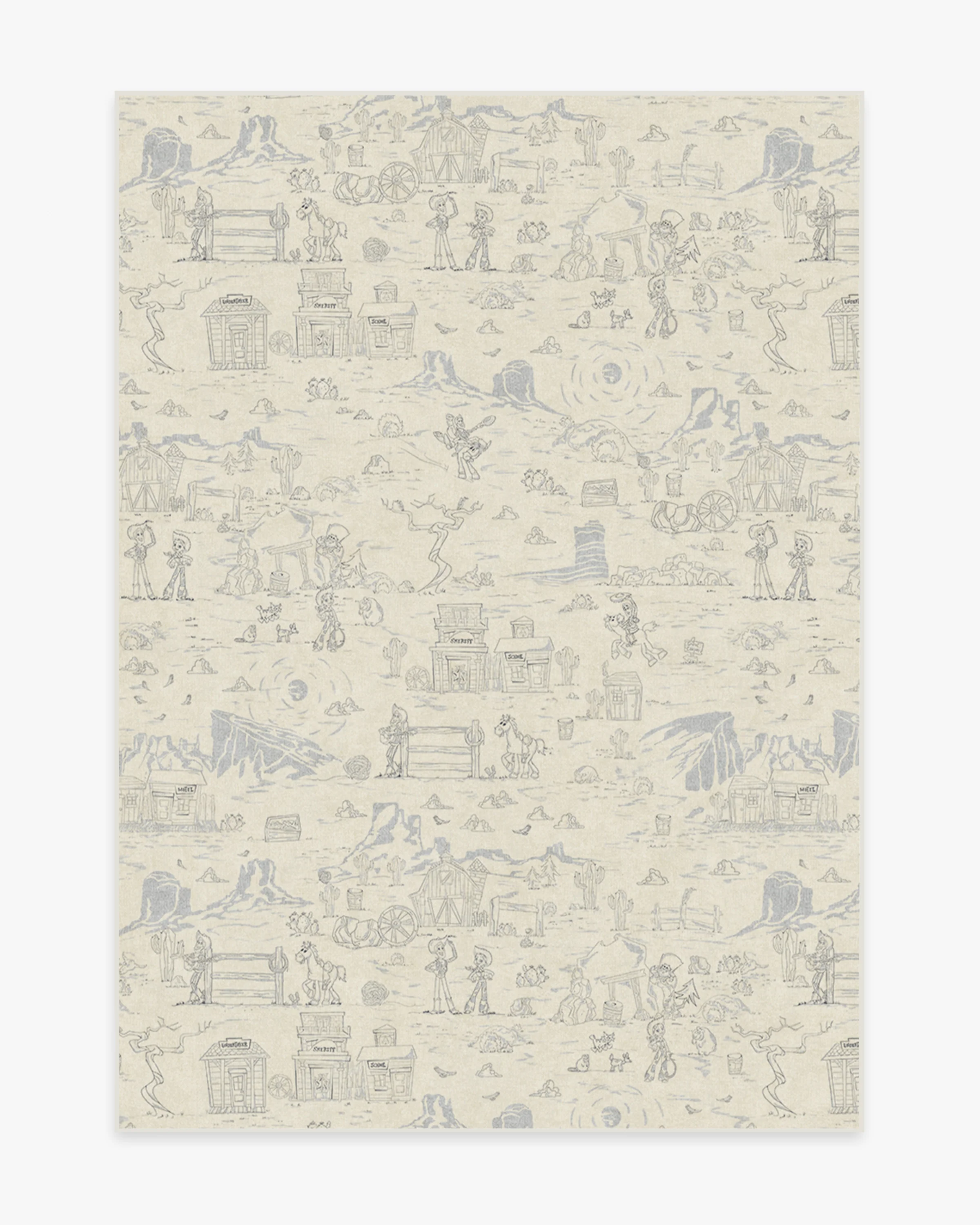 Woody's Roundup Stone Blue Rug