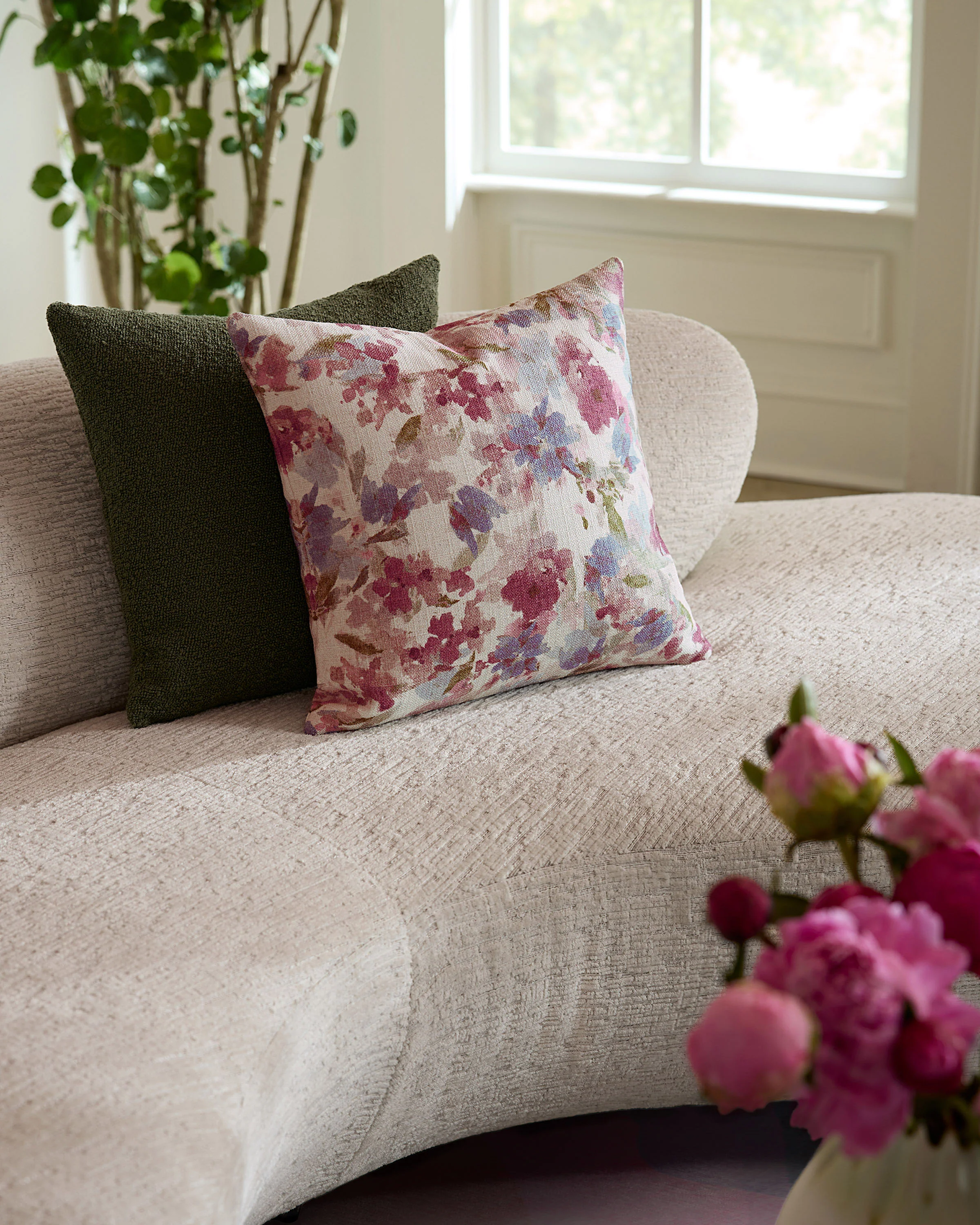 Amelia Ivory Multicolor Woven Throw Pillow - Image 5