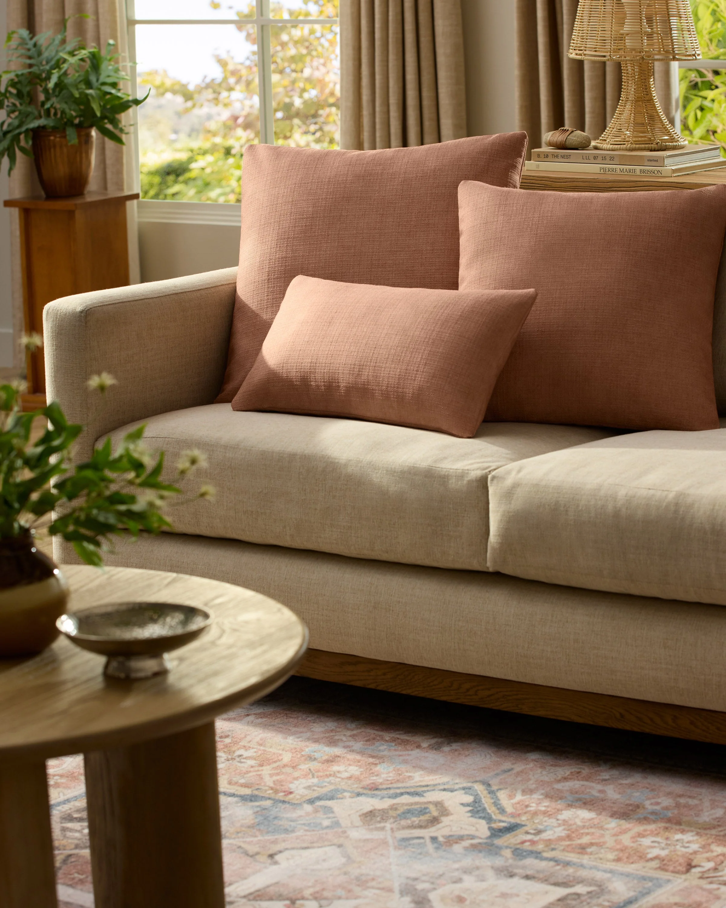 Coral Woven Throw Pillow - Image 5
