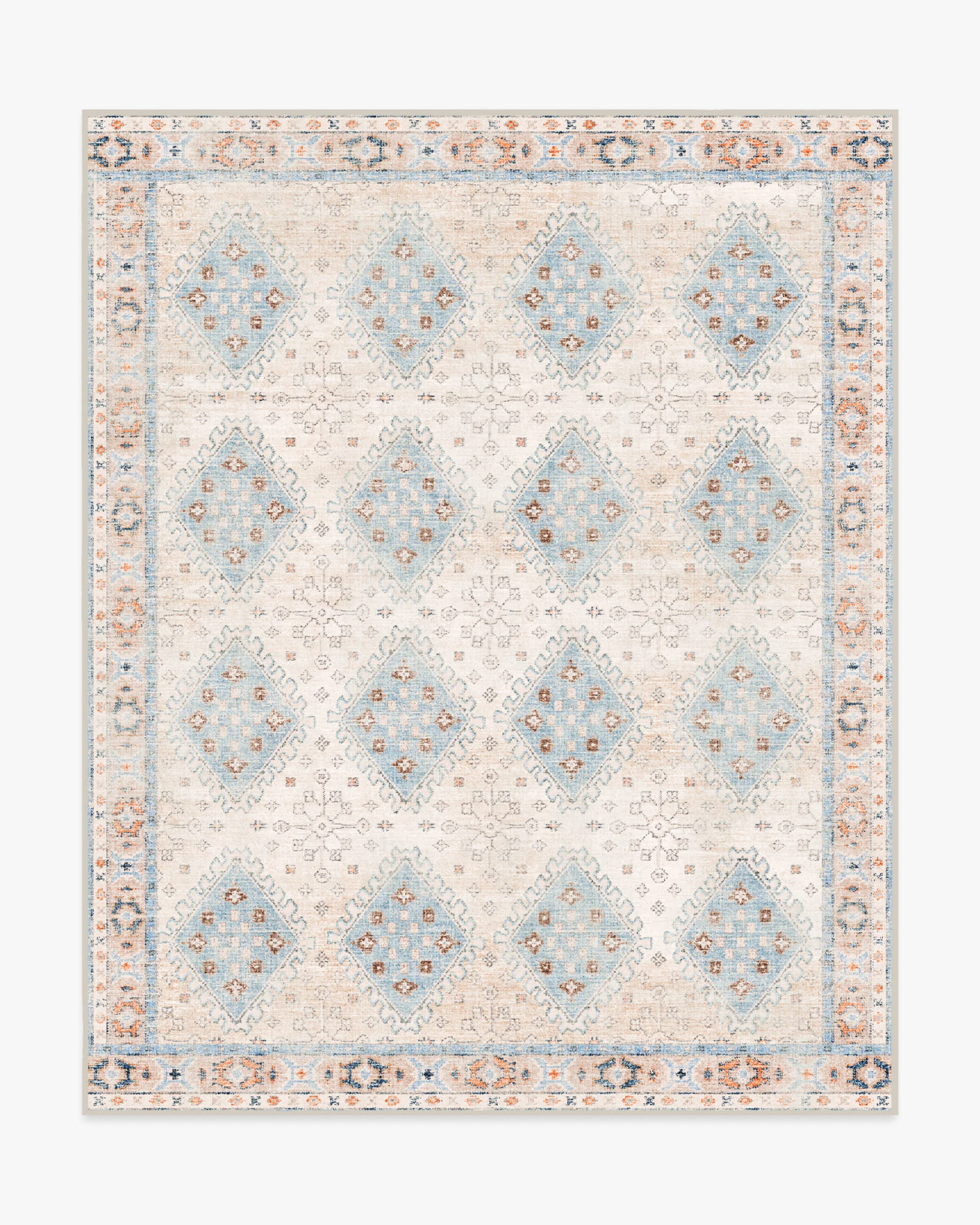 Zosia Cream & Light Blue Flatwoven Rug - Image 11