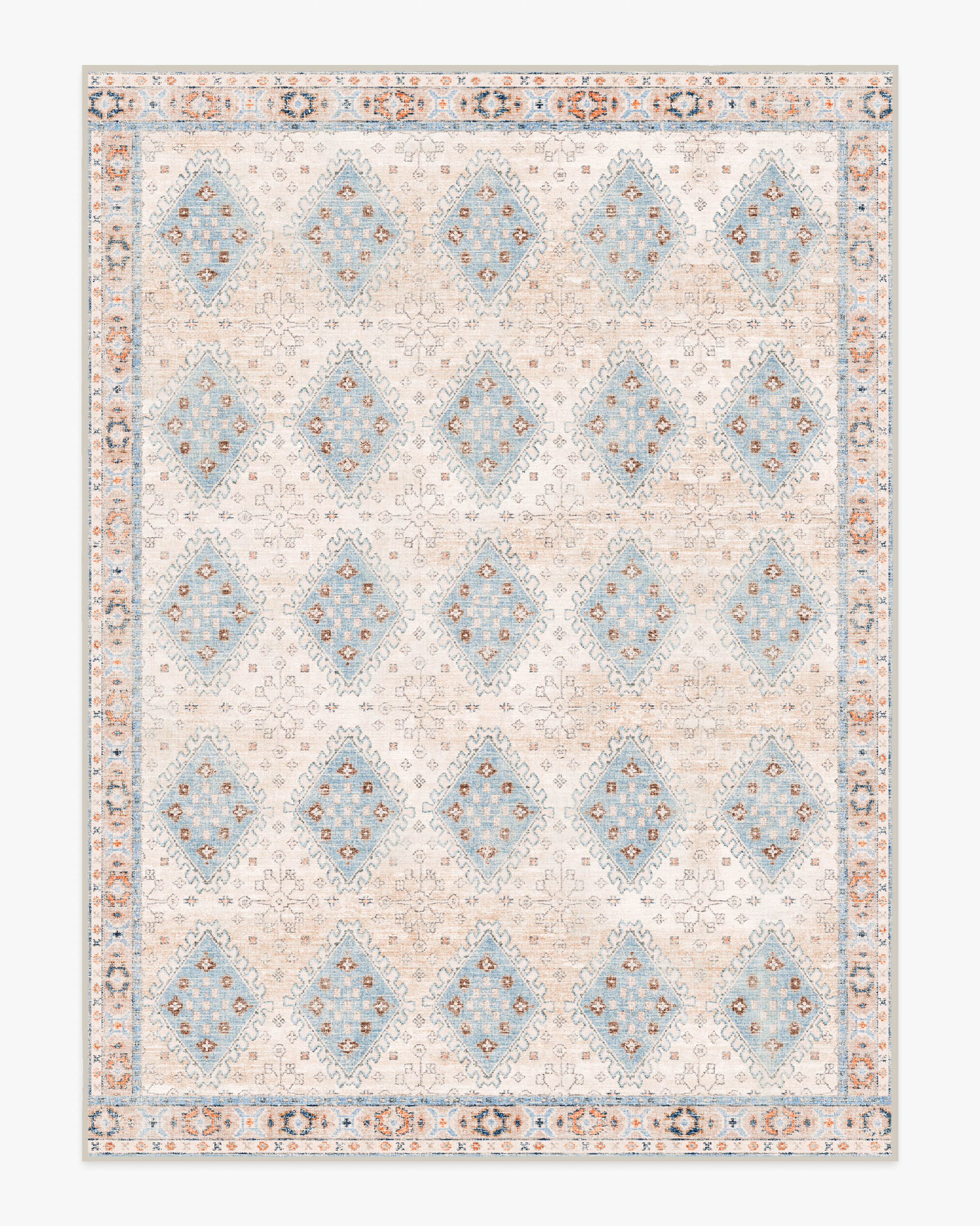 Zosia Cream & Light Blue Flatwoven Rug - Image 12